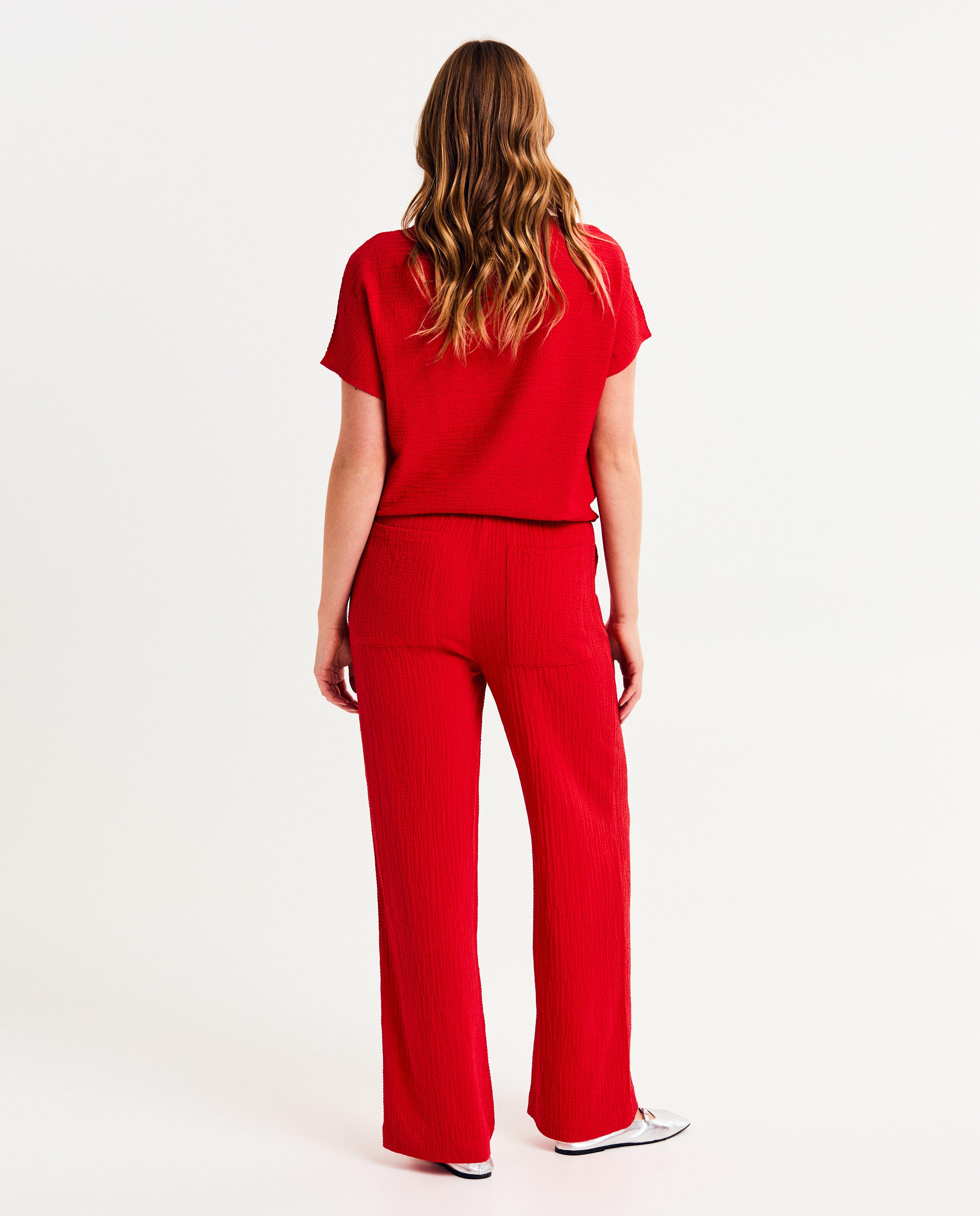 Pantalons - Pantalon rouge structuré