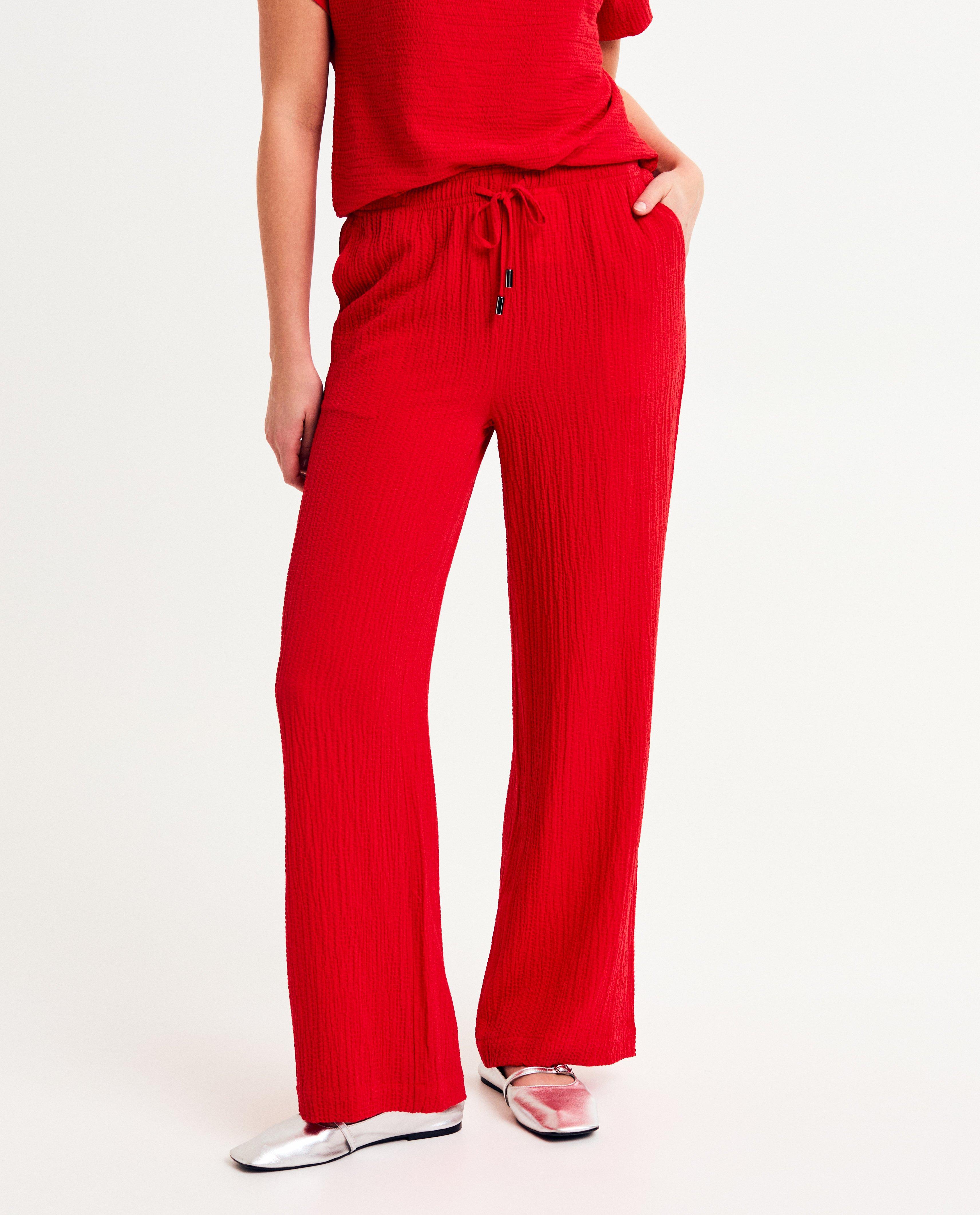 Pantalons - Pantalon rouge structuré
