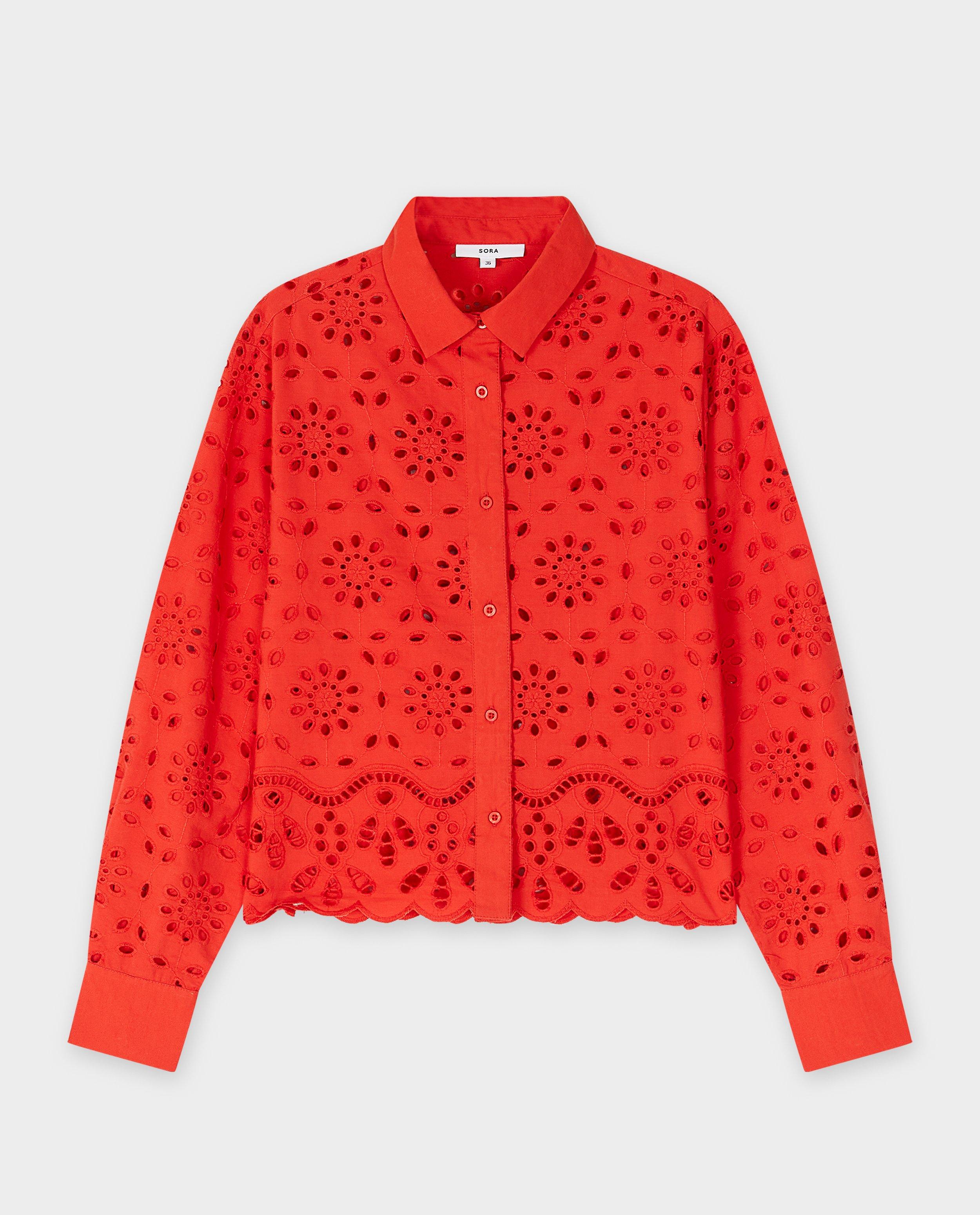 Hemden - Blouse met broderie anglaise