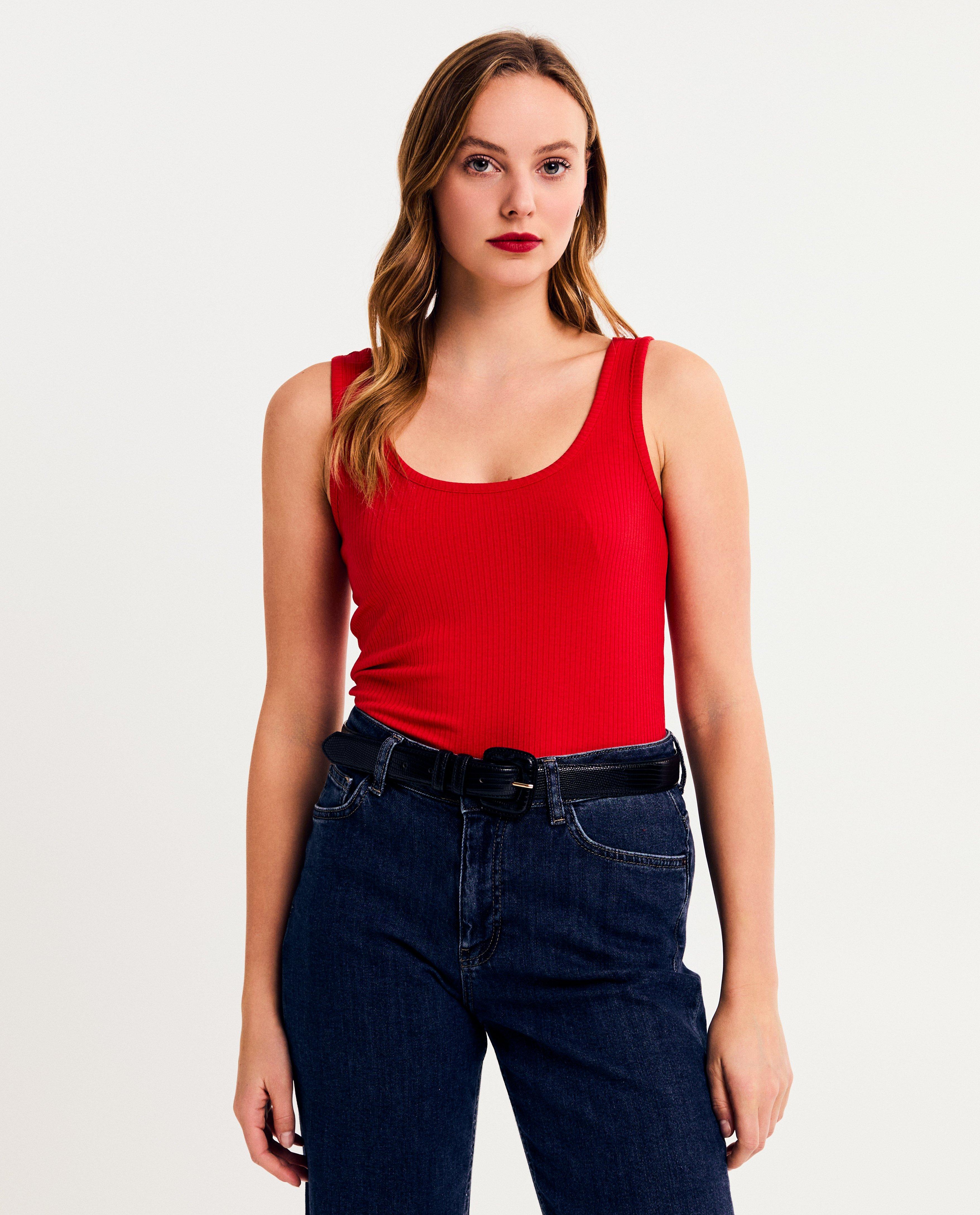 Top met fijne rib - null - Sora