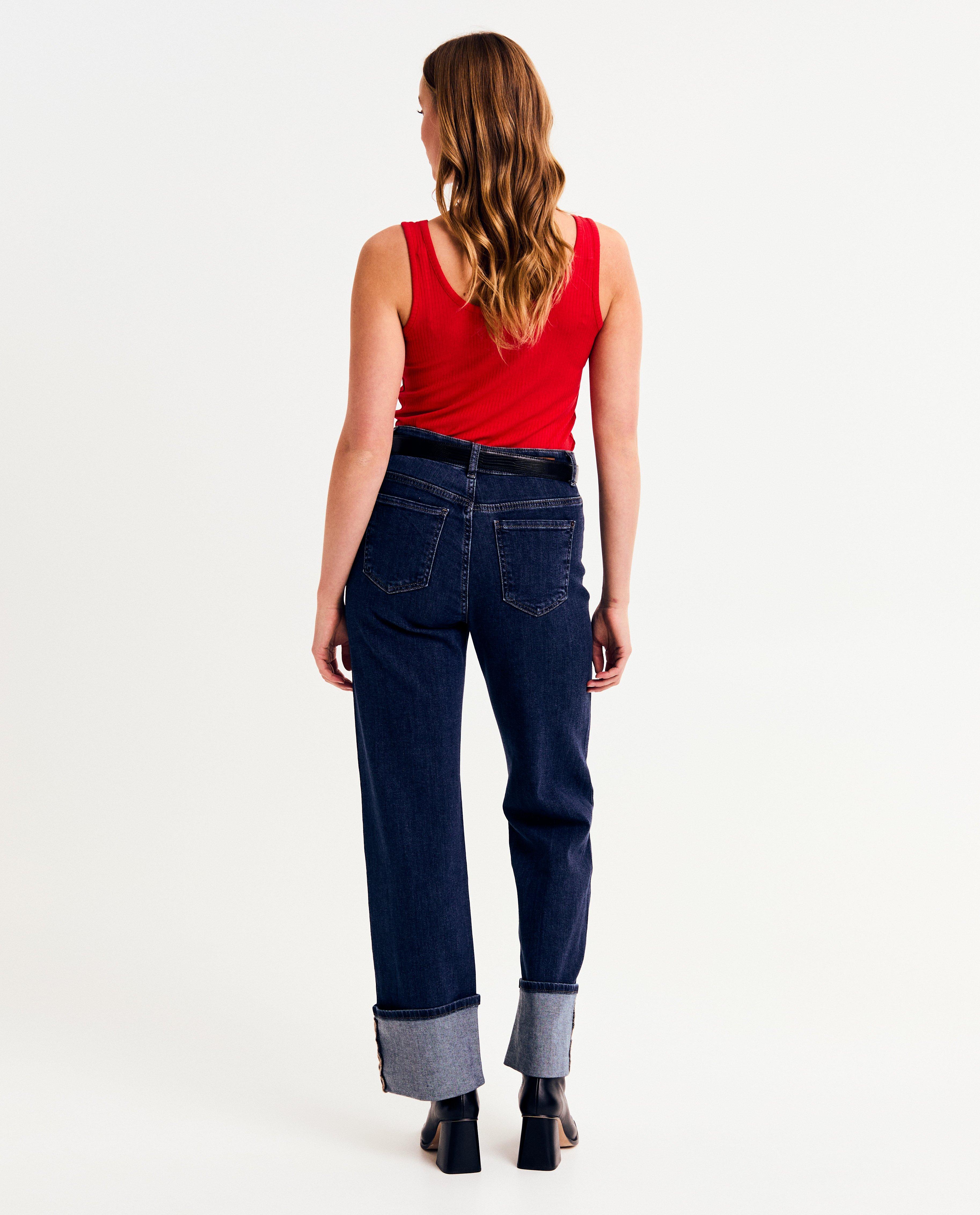 Jeans - Jeans met omslag, straight fit