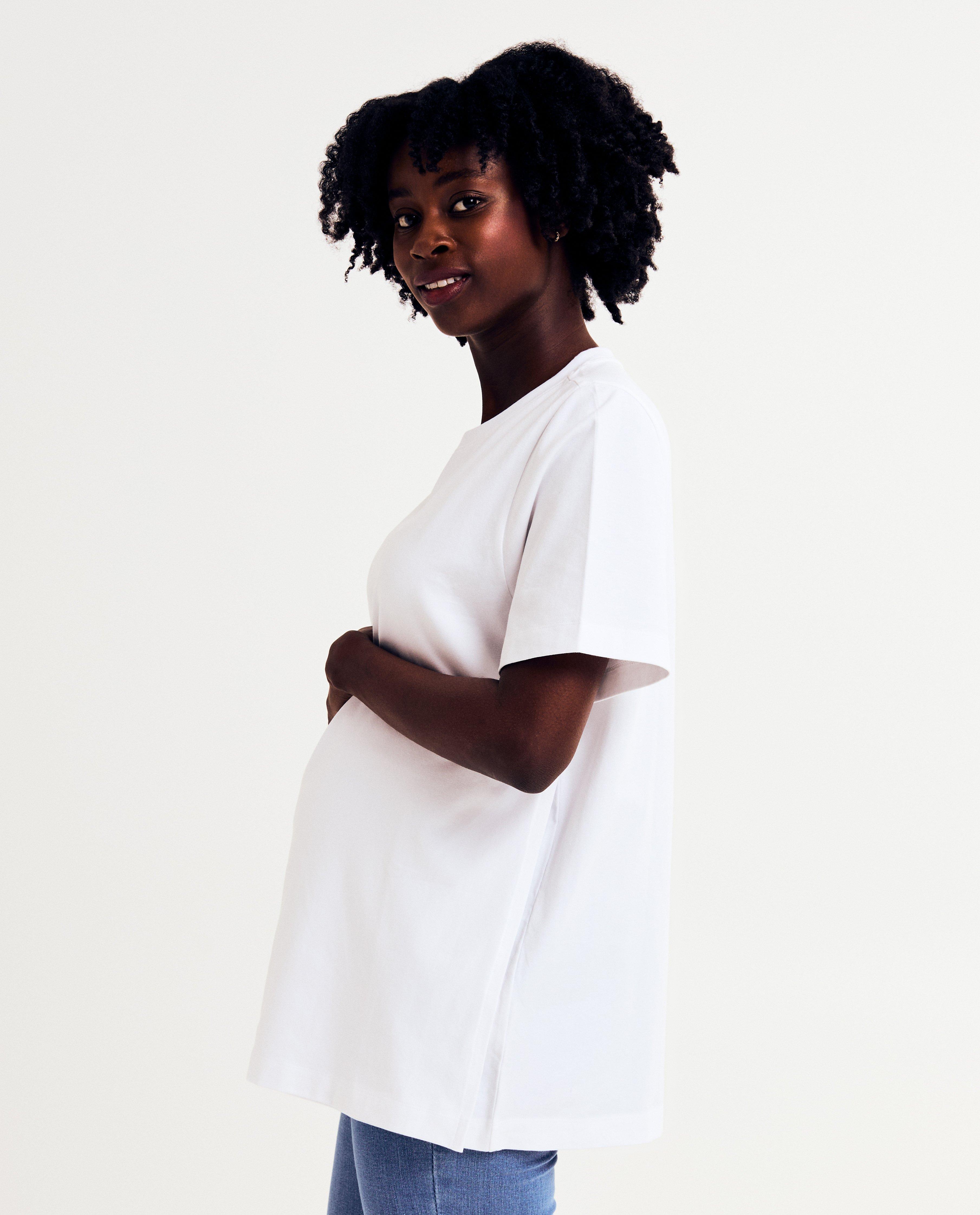 Wit T-shirt, zwangerschap - null - Atelier Maman