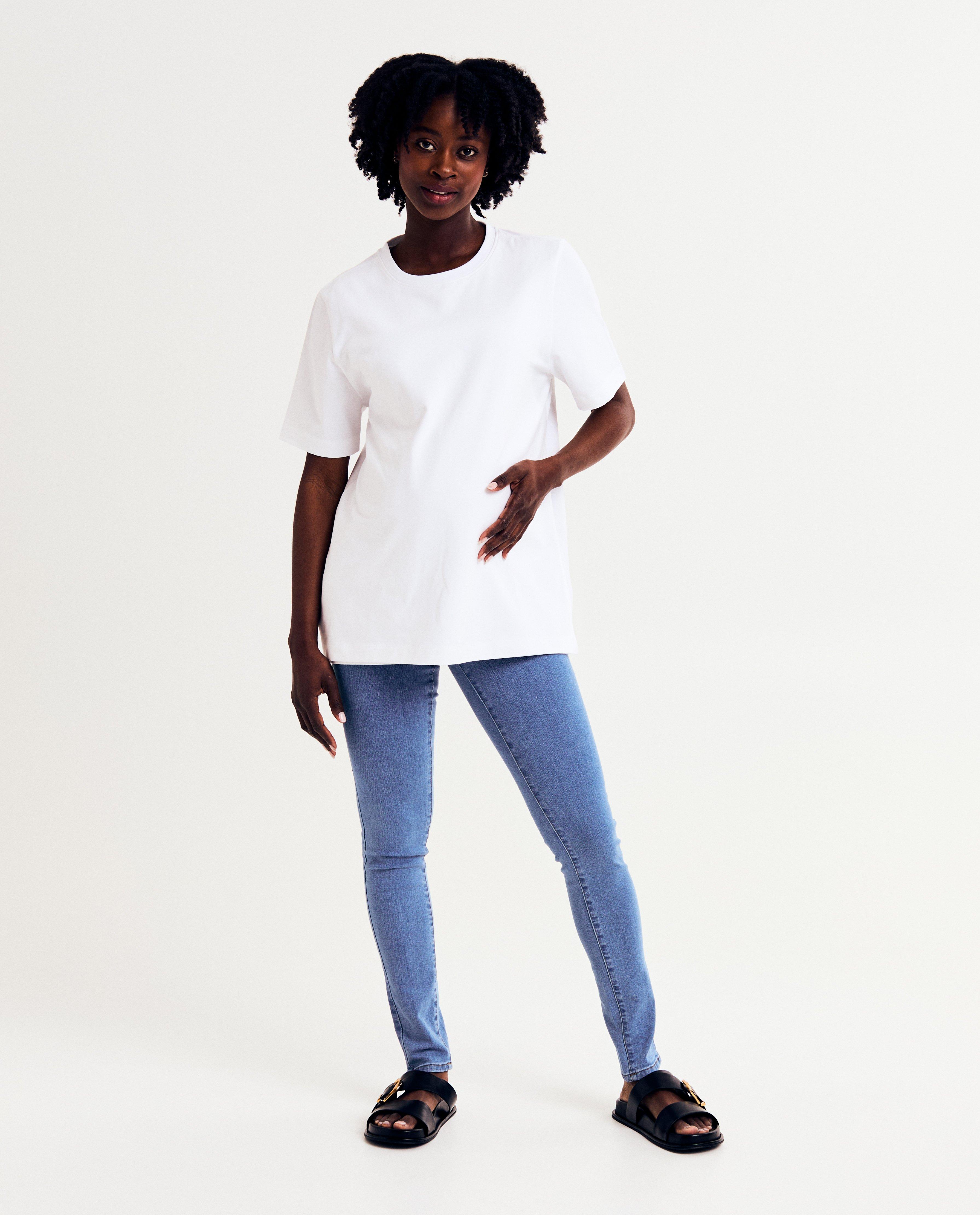 T-shirts - Wit T-shirt, zwangerschap