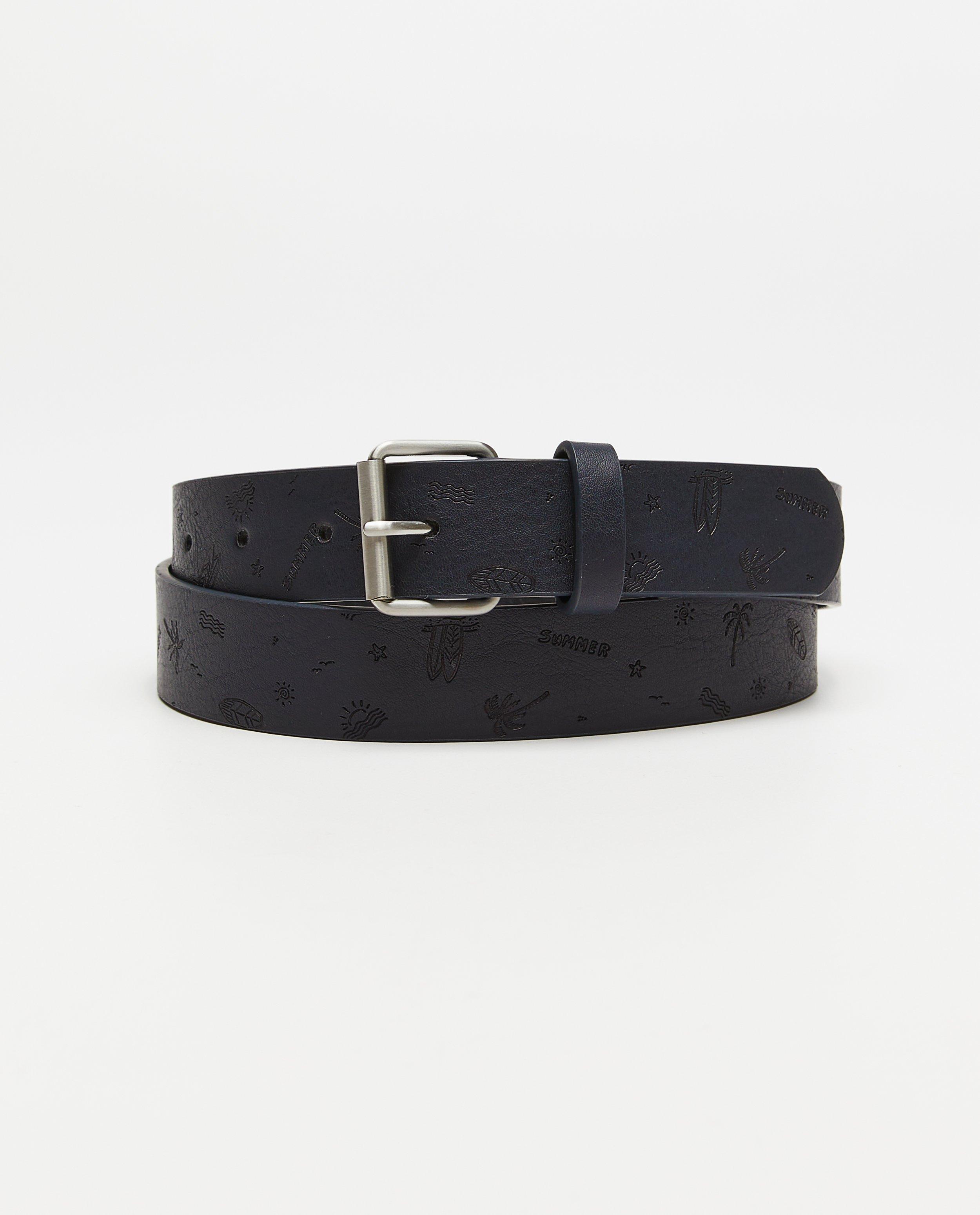 Donkerblauwe riem met print - null - Kidz Nation