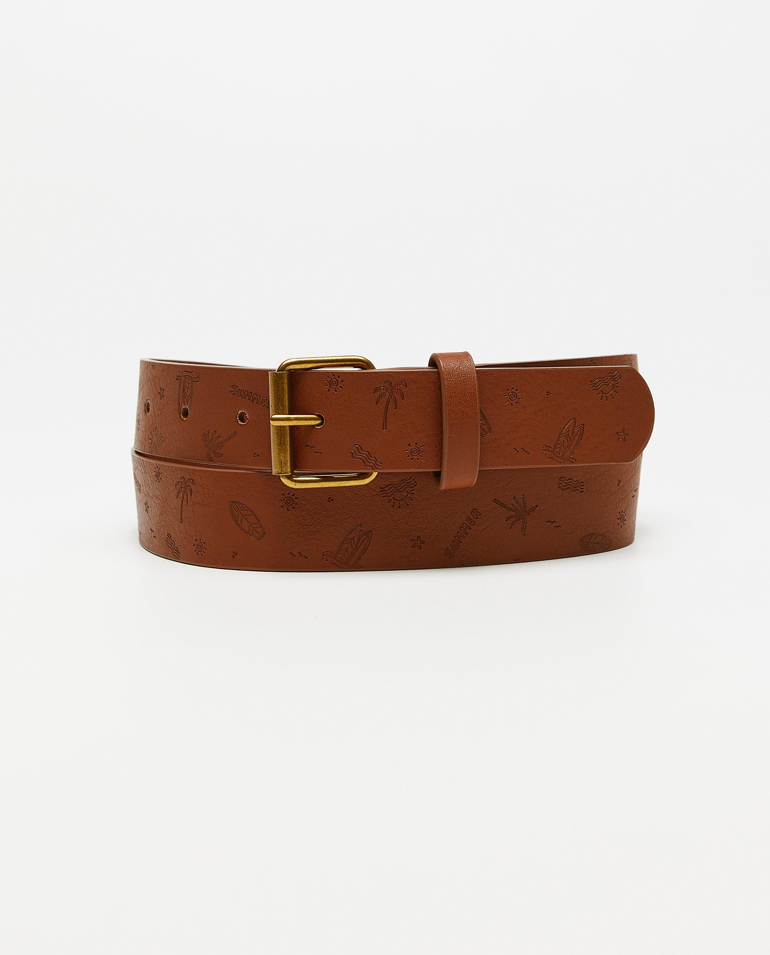 Bruine riem met print - null - Kidz Nation