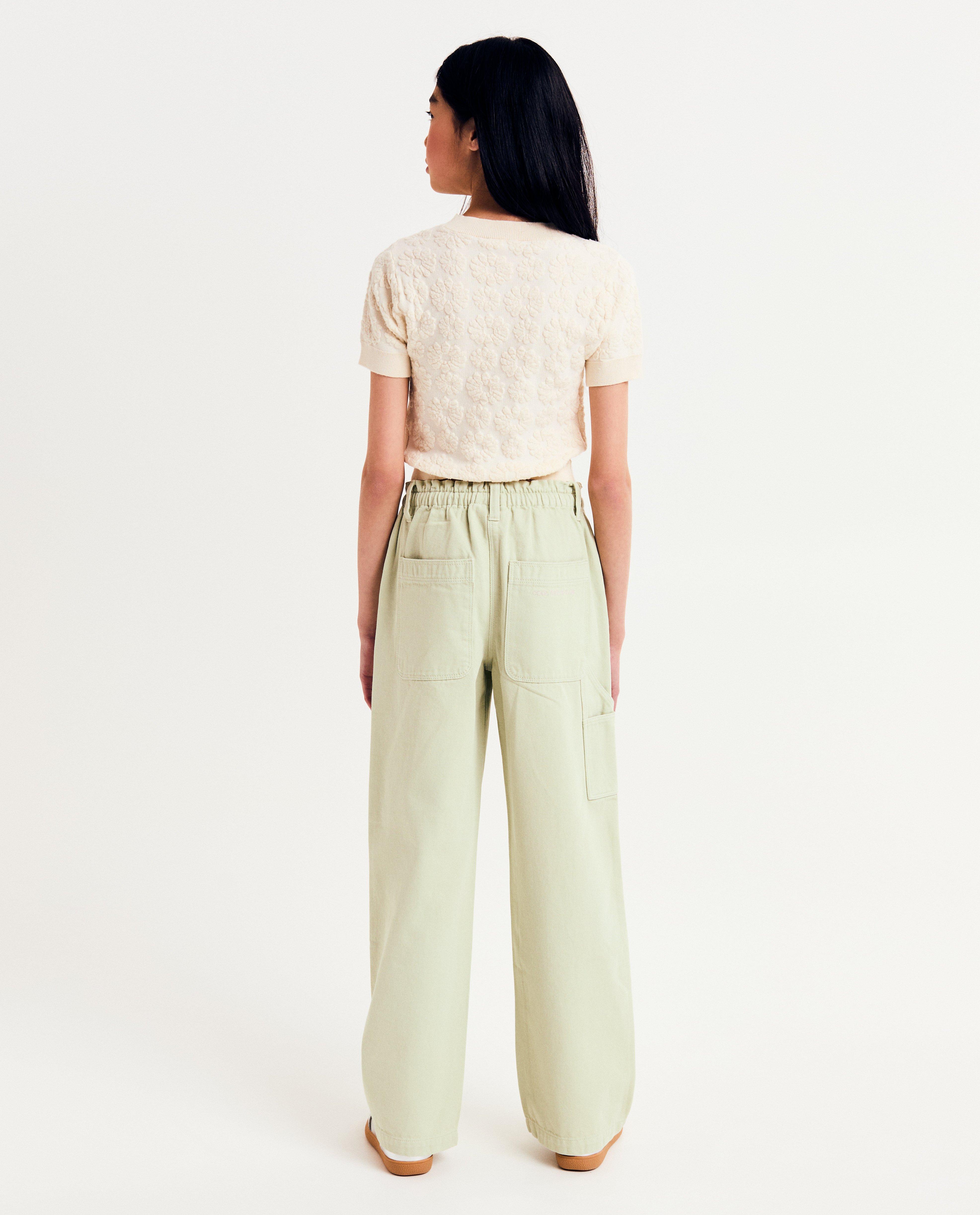 Broeken - Groene broek, straight fit