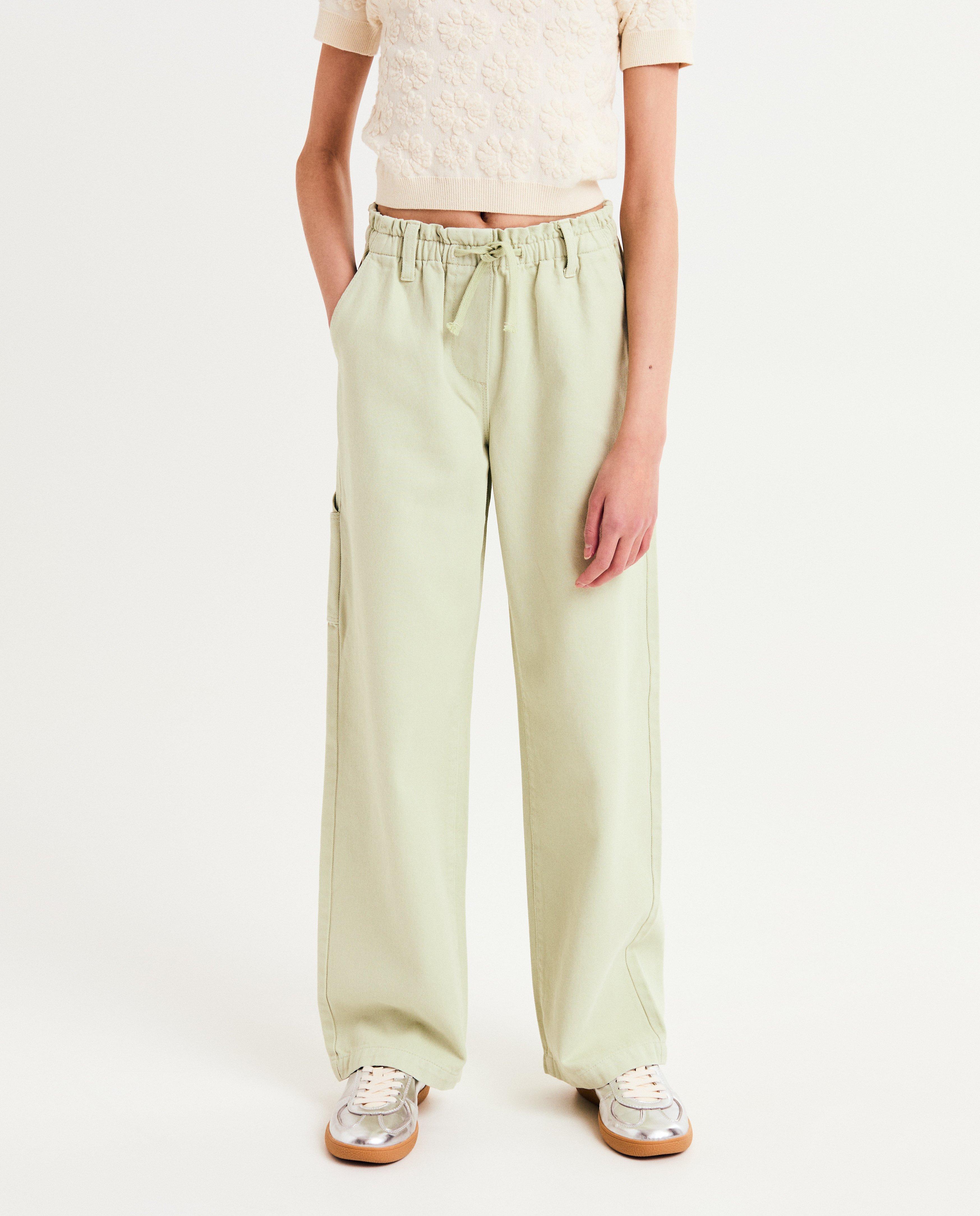 Broeken - Groene broek, straight fit