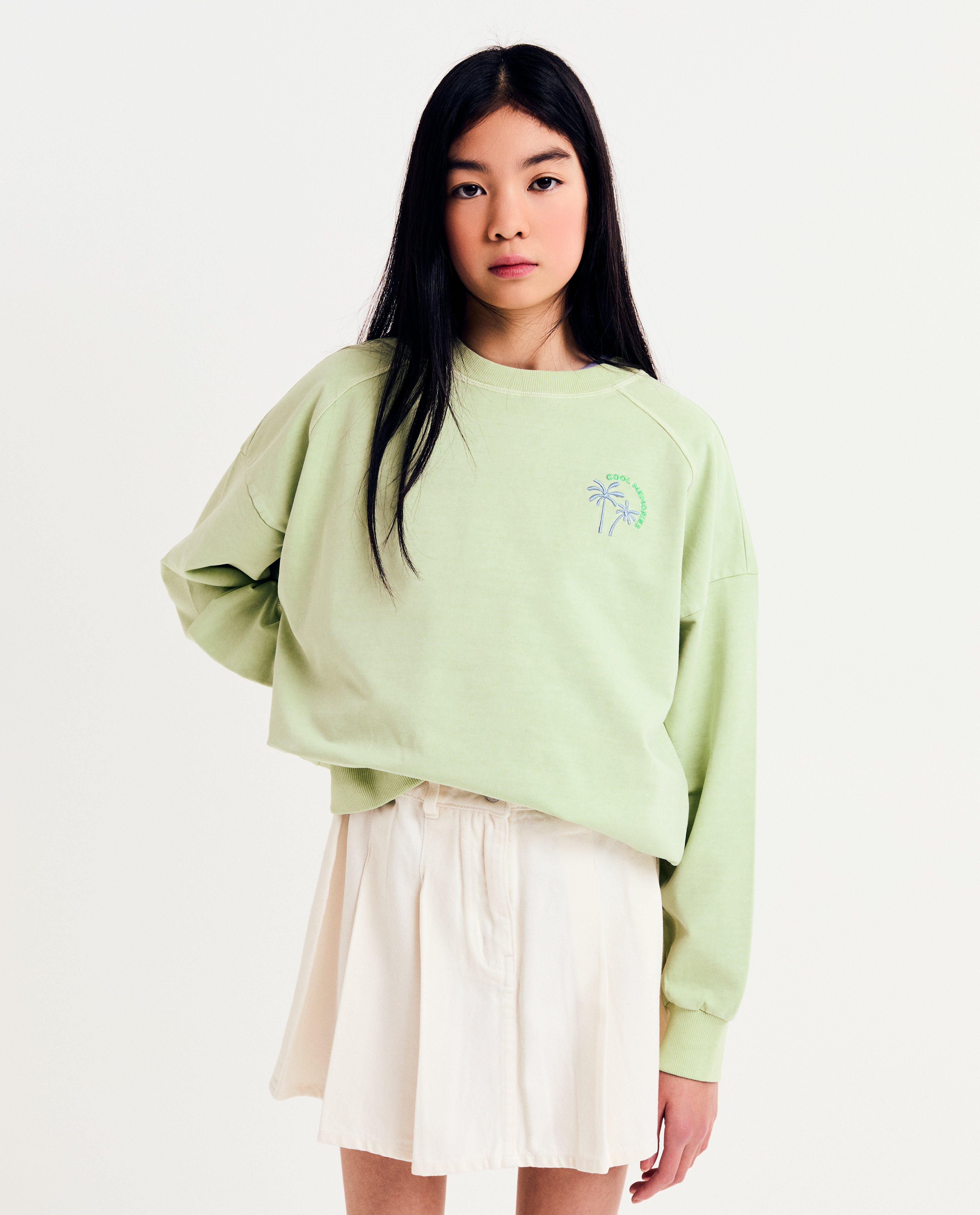 Sweater met geborduurde palmboompjes - null - Fish & Chips