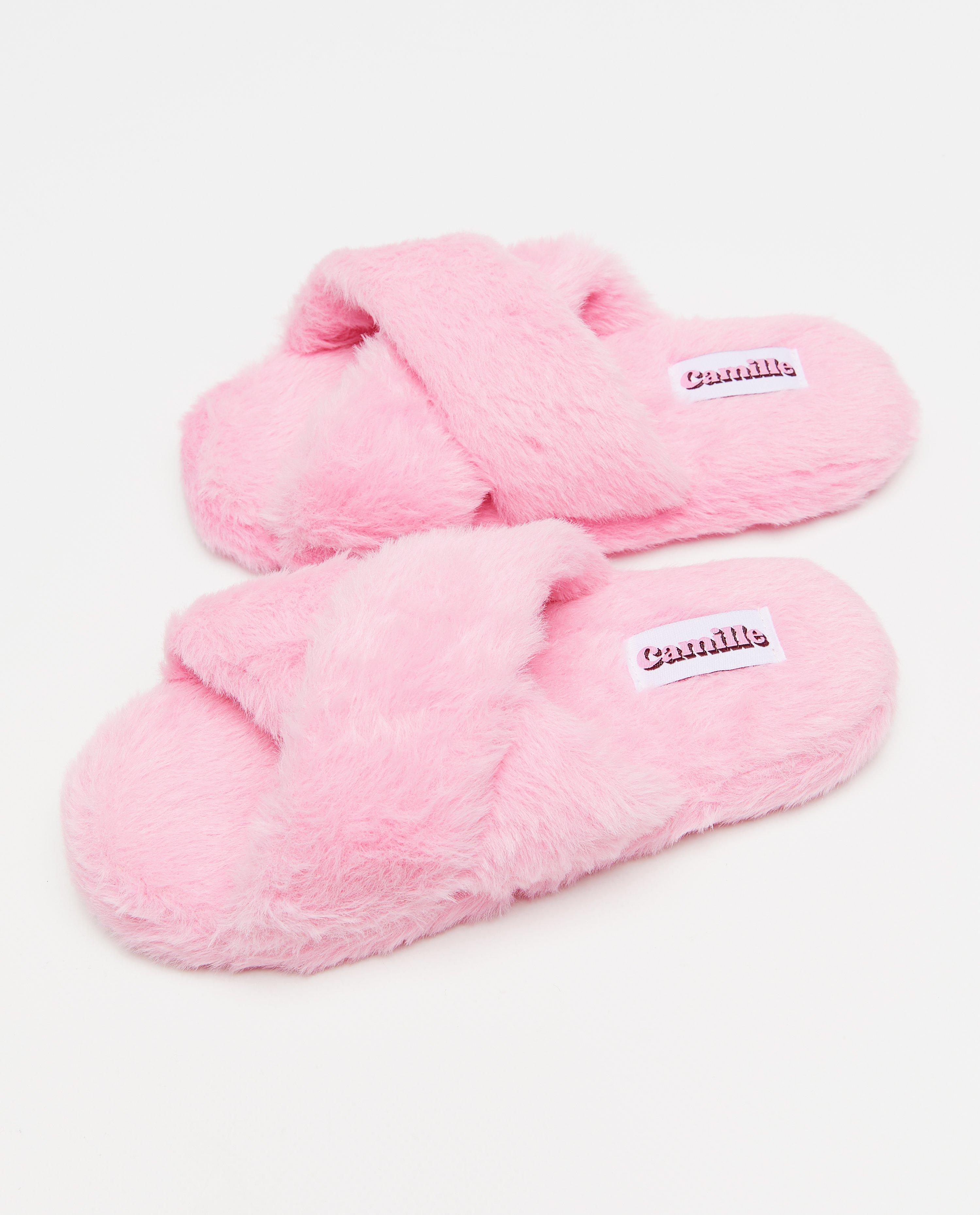 Tongs duveteux, pointure 31-40 - D&eacute;tails du produit - rose clair - image num&eacute;ro 4