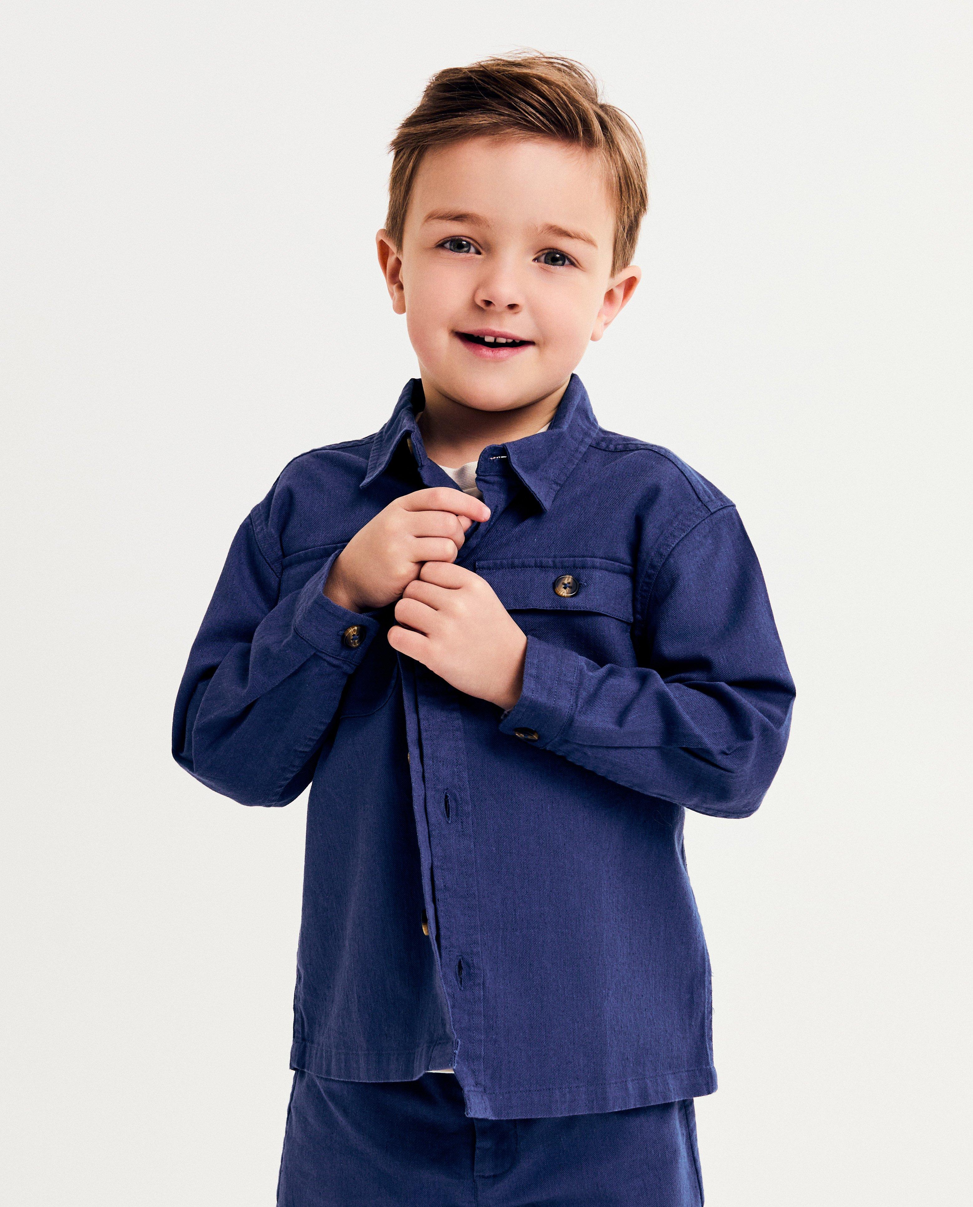 Blauw overhemd, wide fit - null - Hampton Bays