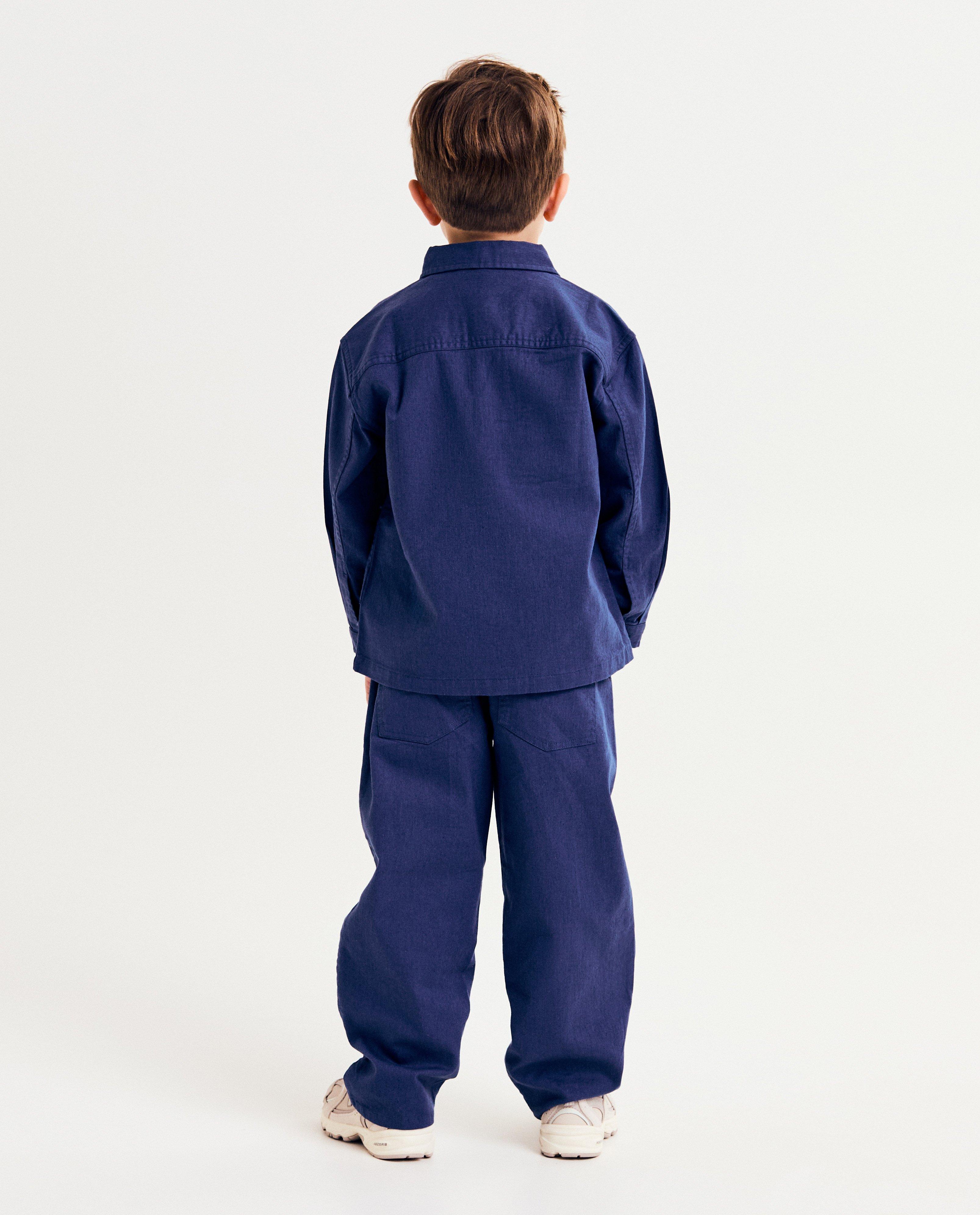 Hemden - Blauw overhemd, wide fit