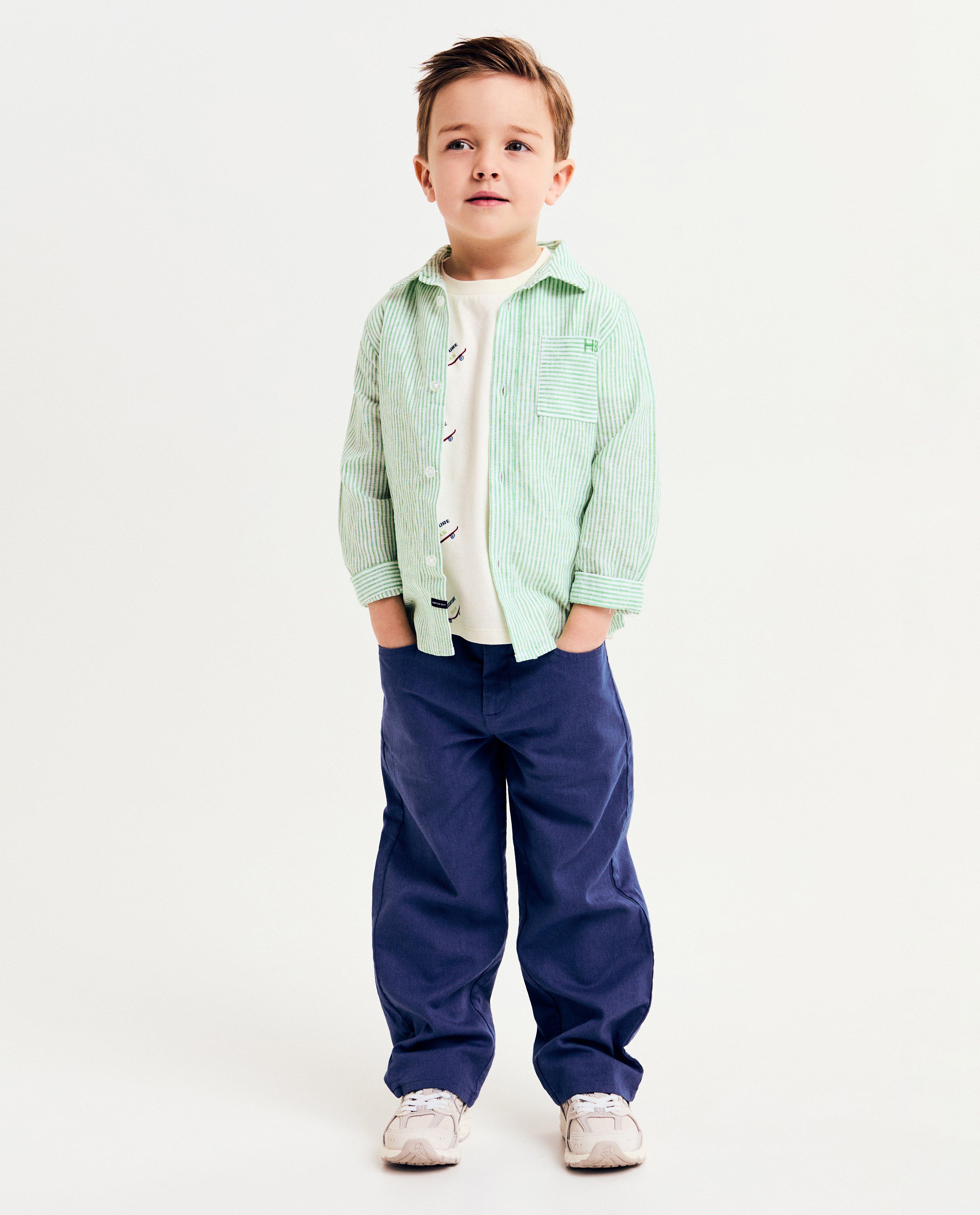 Chemises - Chemise rayée en lin, regular fit