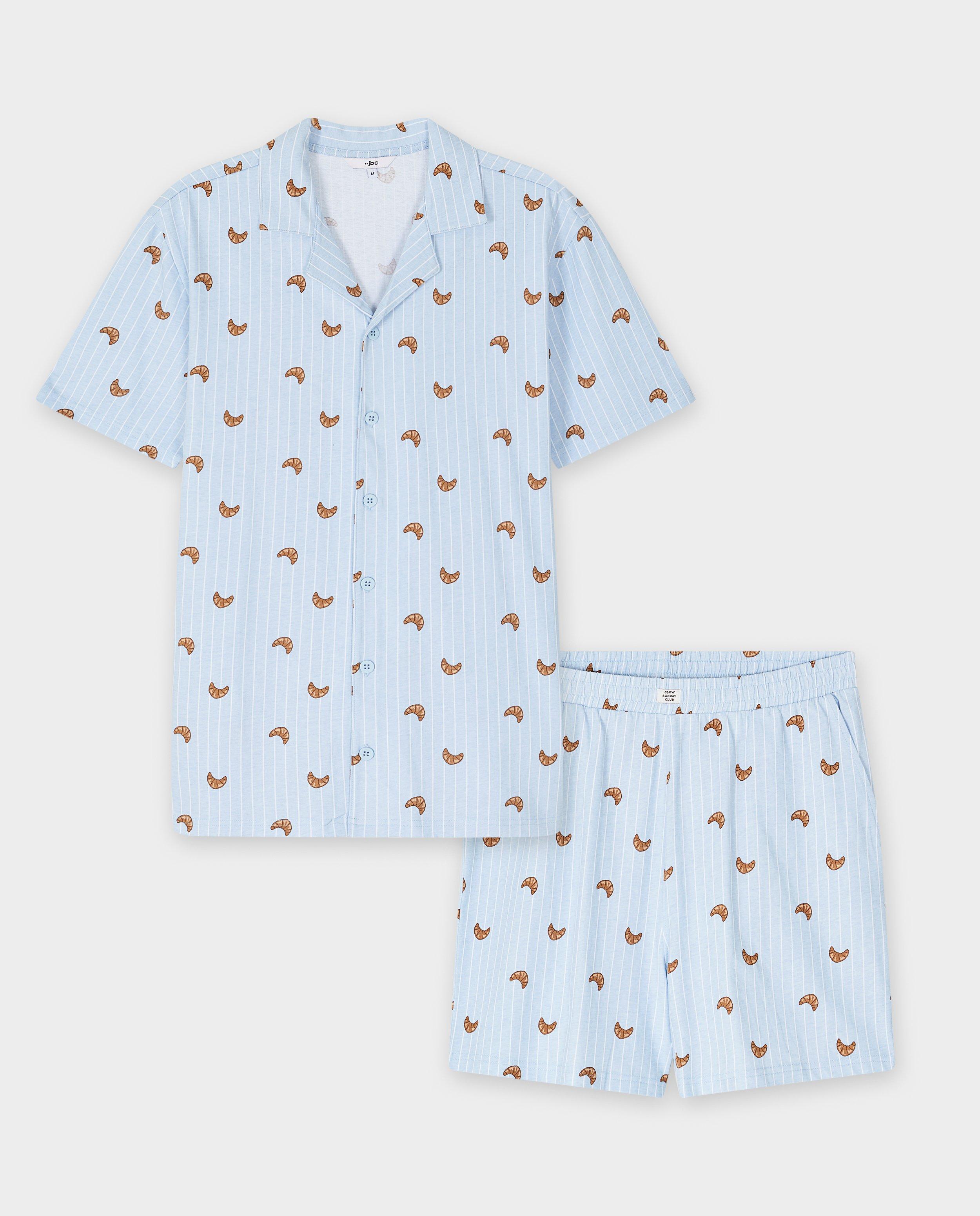 Nachtkleding - Pyjama met print croissants, unisex, S-XXL