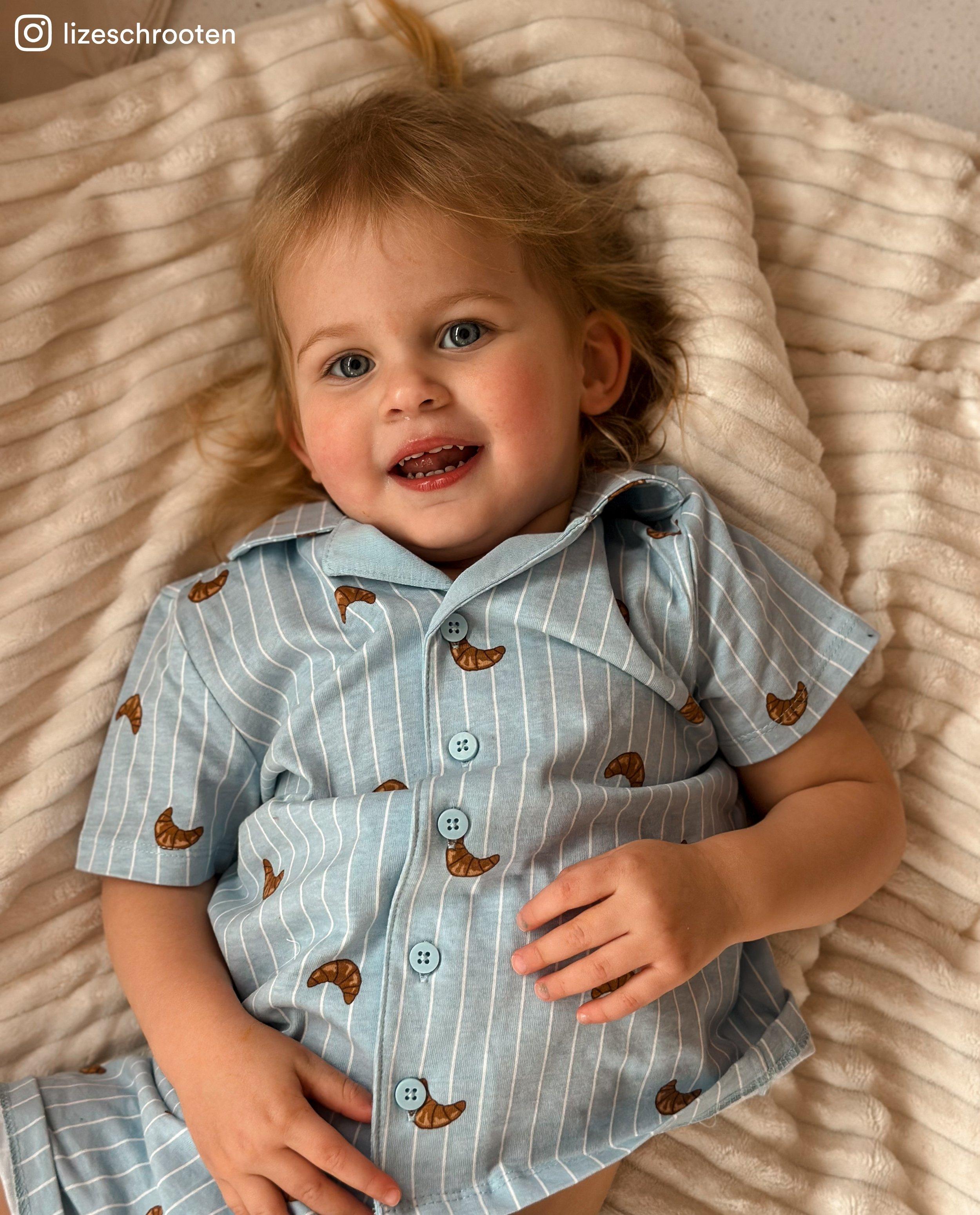 Pyjama met print croissants, unisex, 62-86 - null - Familystories