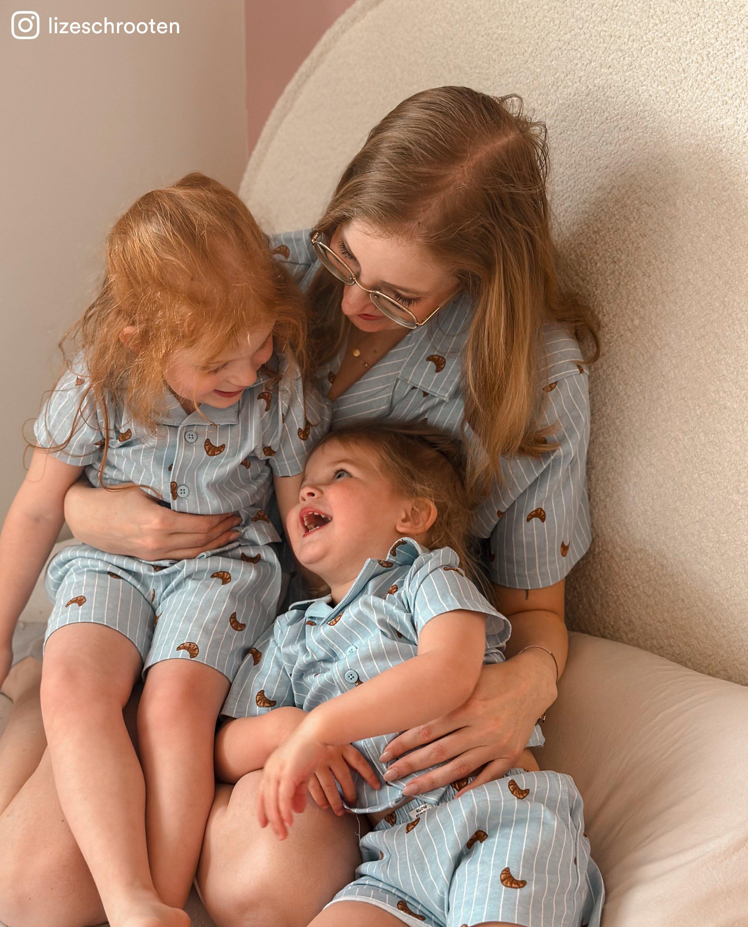 Nachtkleding - Pyjama met print croissants, unisex, 62-86