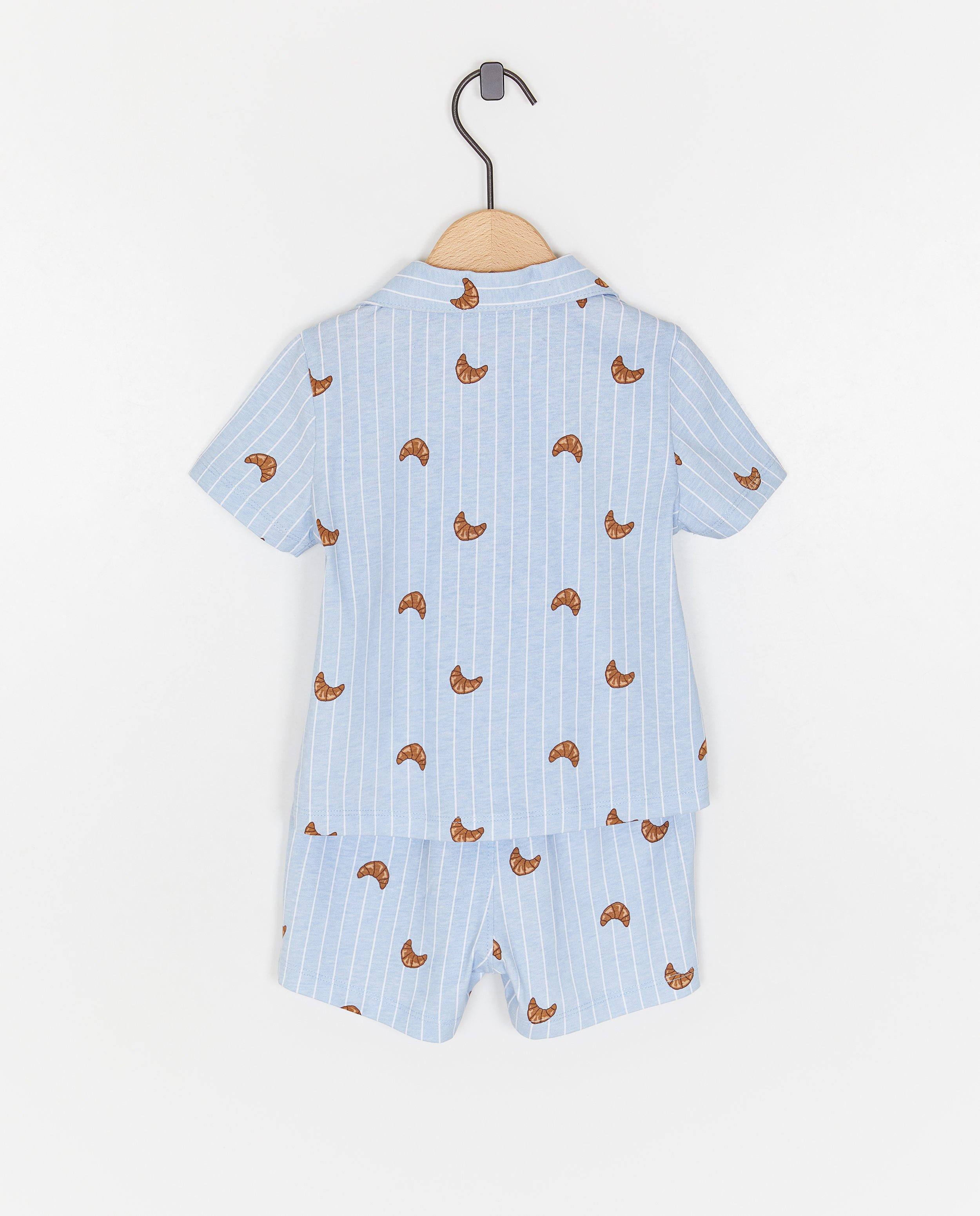 Nachtkleding - Pyjama met print croissants, unisex, 62-86