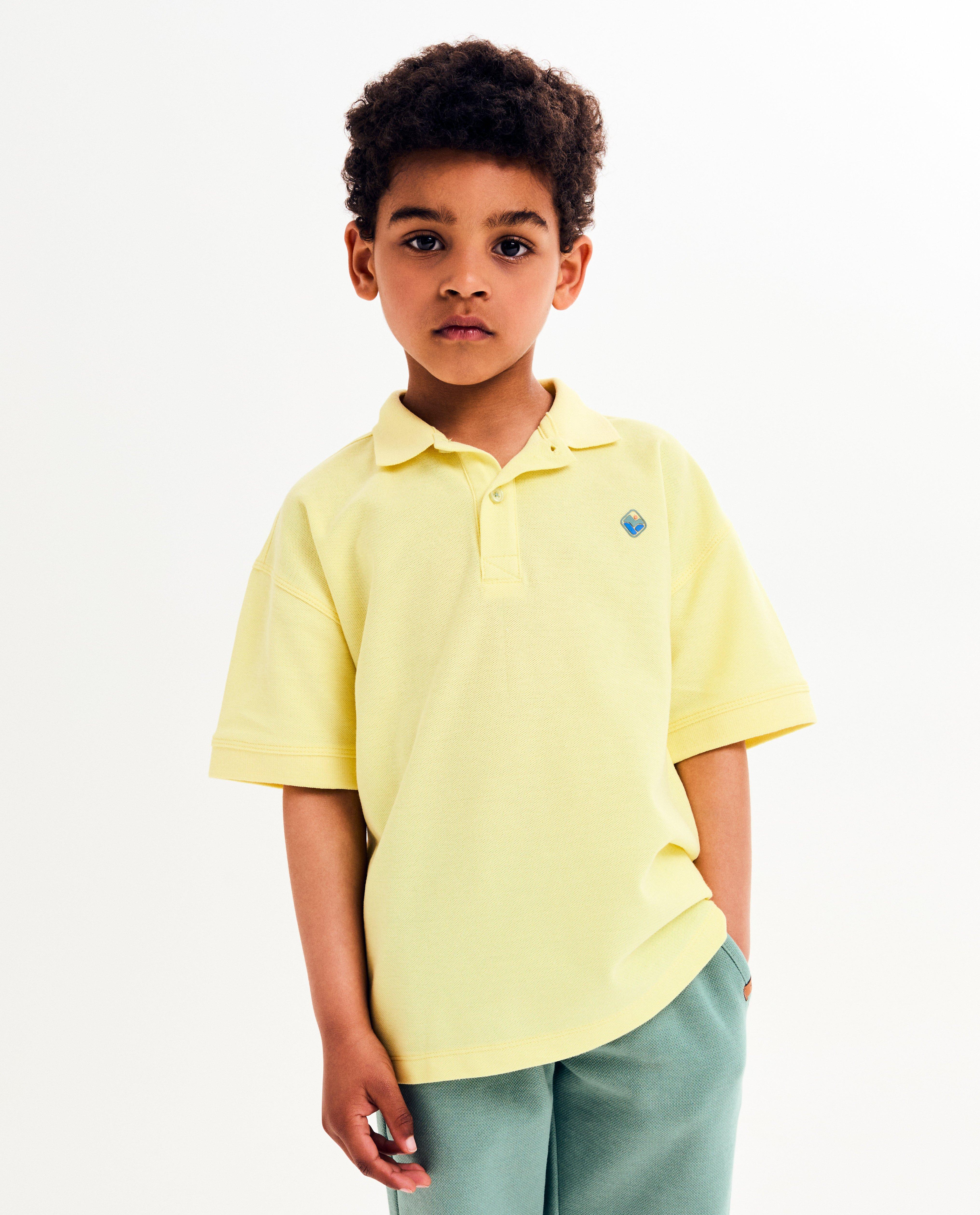 Polo met kleine reliëfprint, loose fit - null - Kidz Nation
