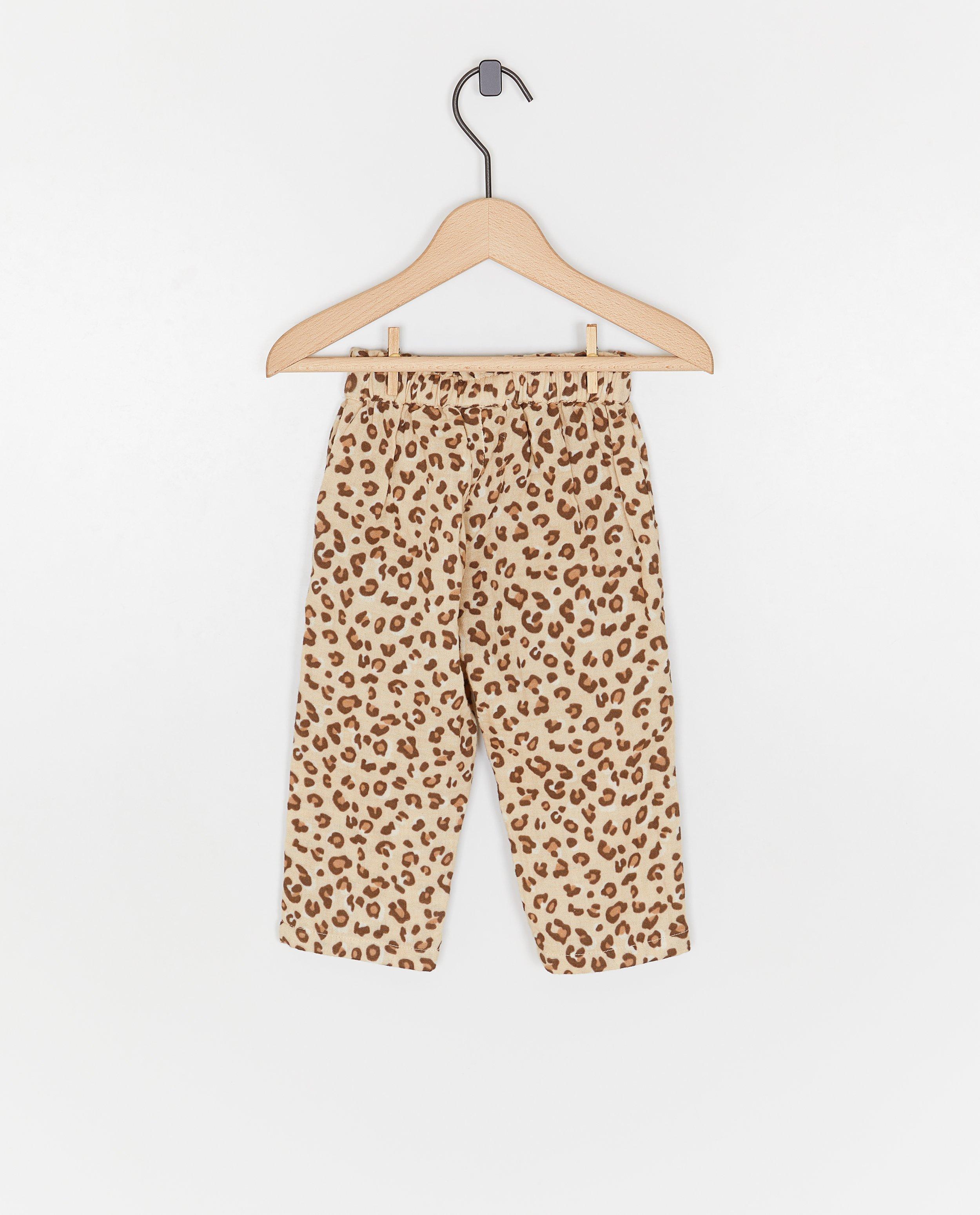 Broeken - Broek met luipaardprint, slouchy fit