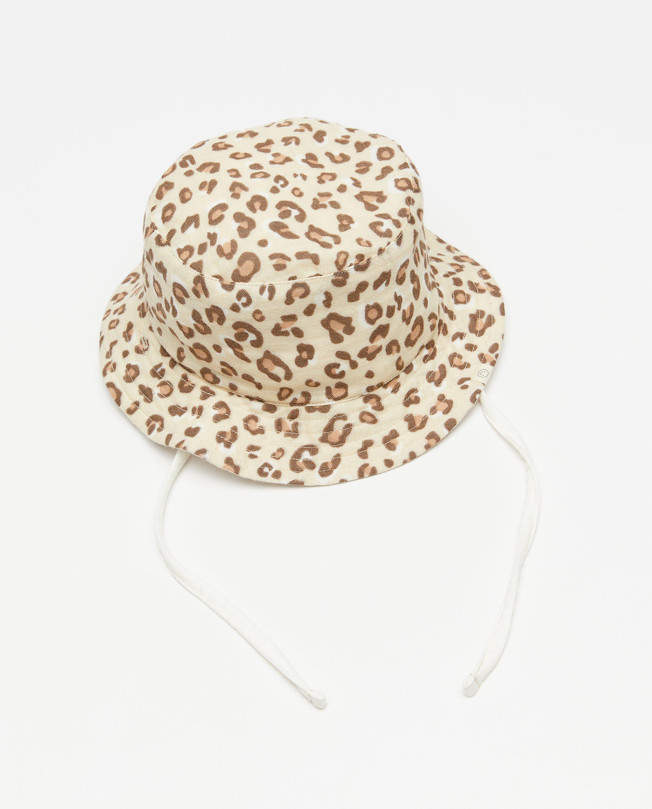 Bonneterie - Chapeau de soleil à imprimé léopard