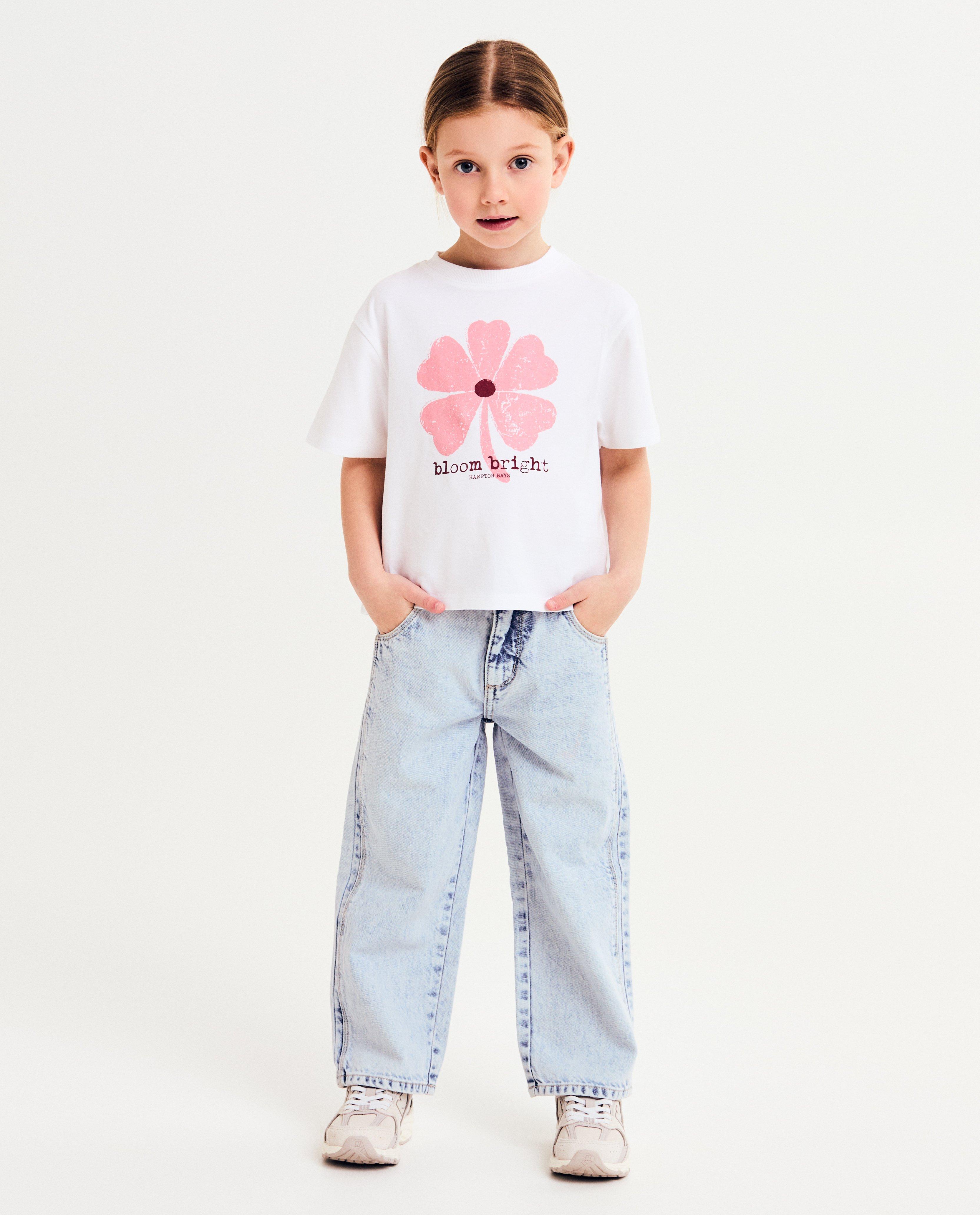 Lichtblauwe jeans met riem, straight fit - null - Hampton Bays