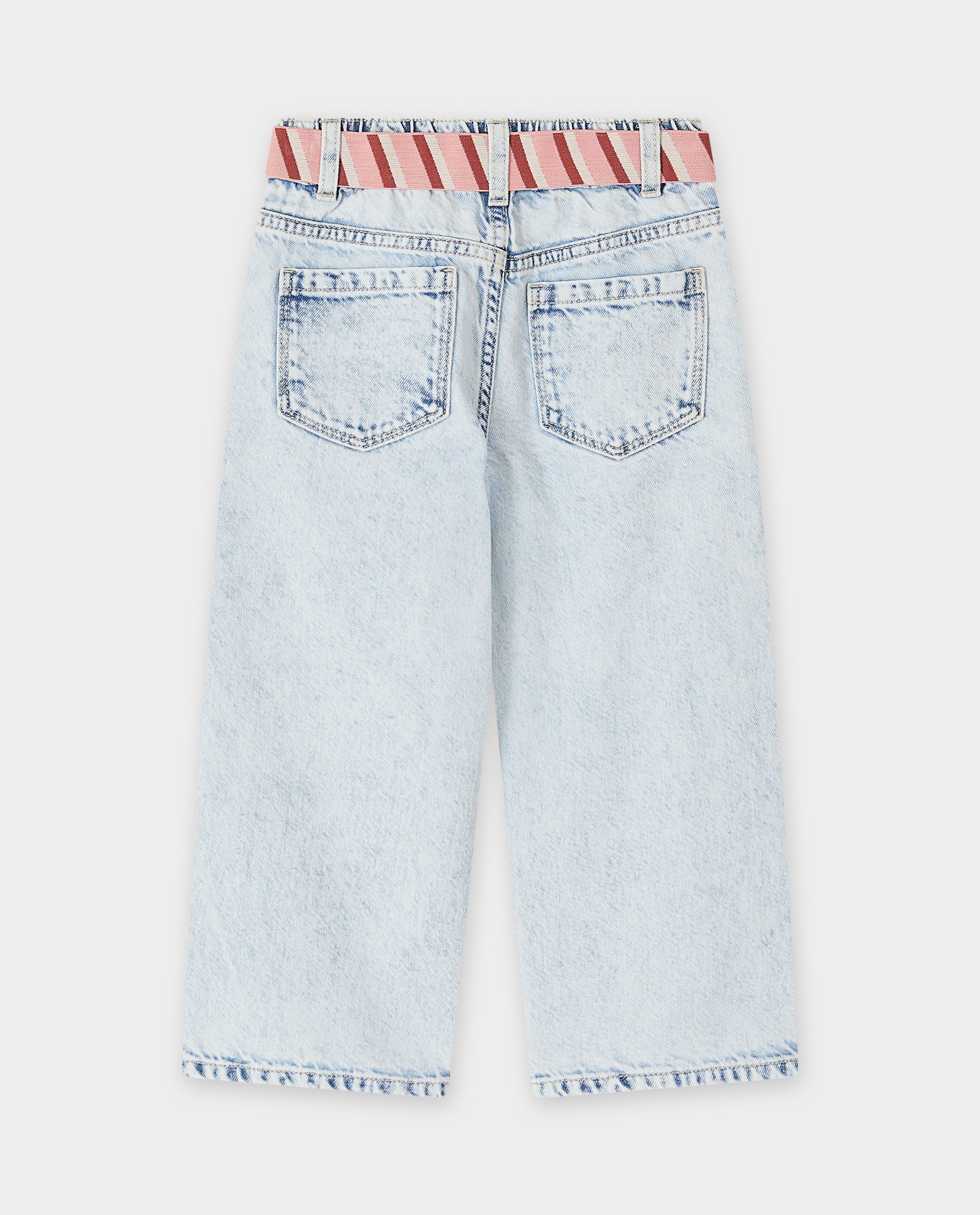 Jeans - Lichtblauwe jeans met riem, straight fit