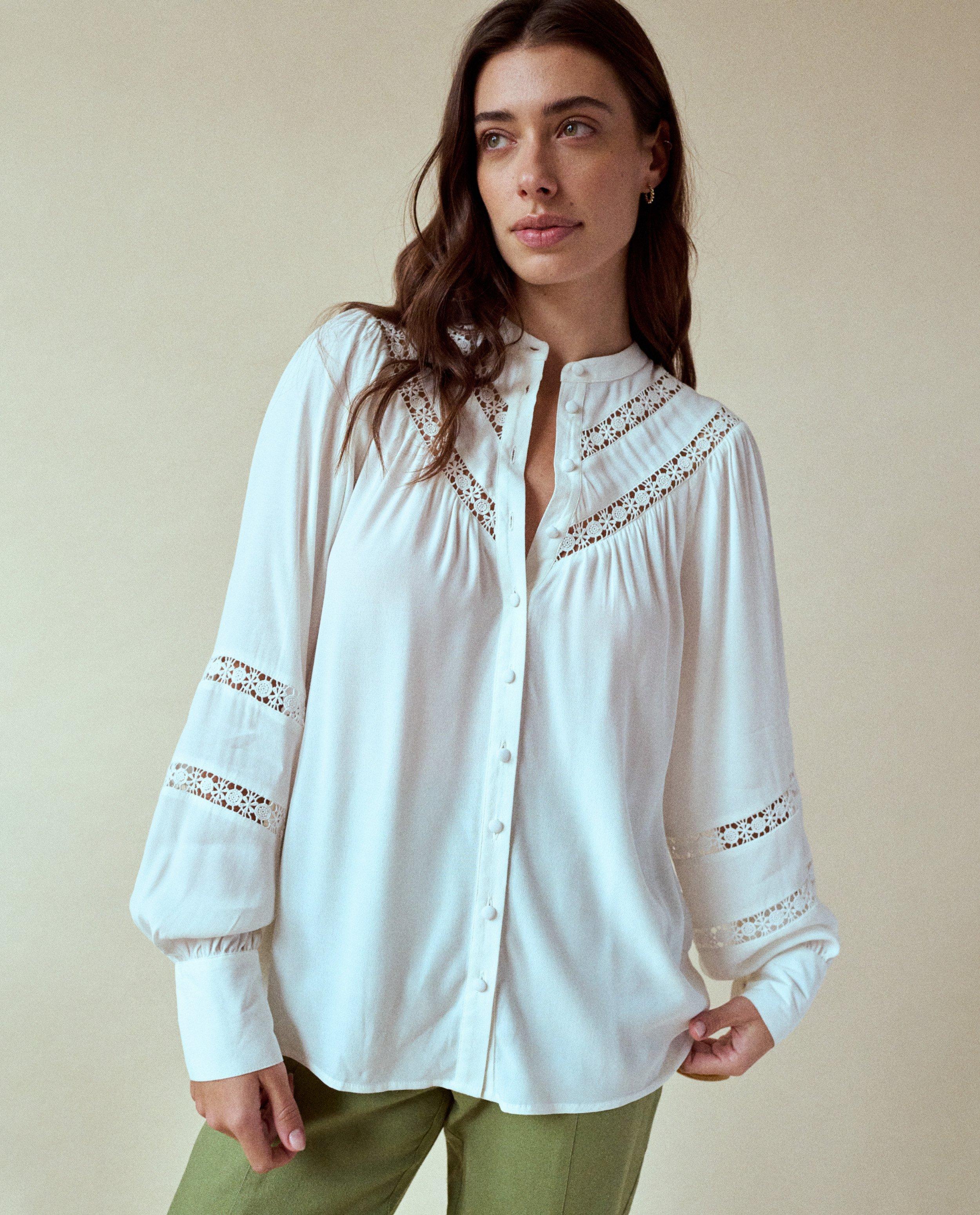 Hemden - Blouse met kanten details