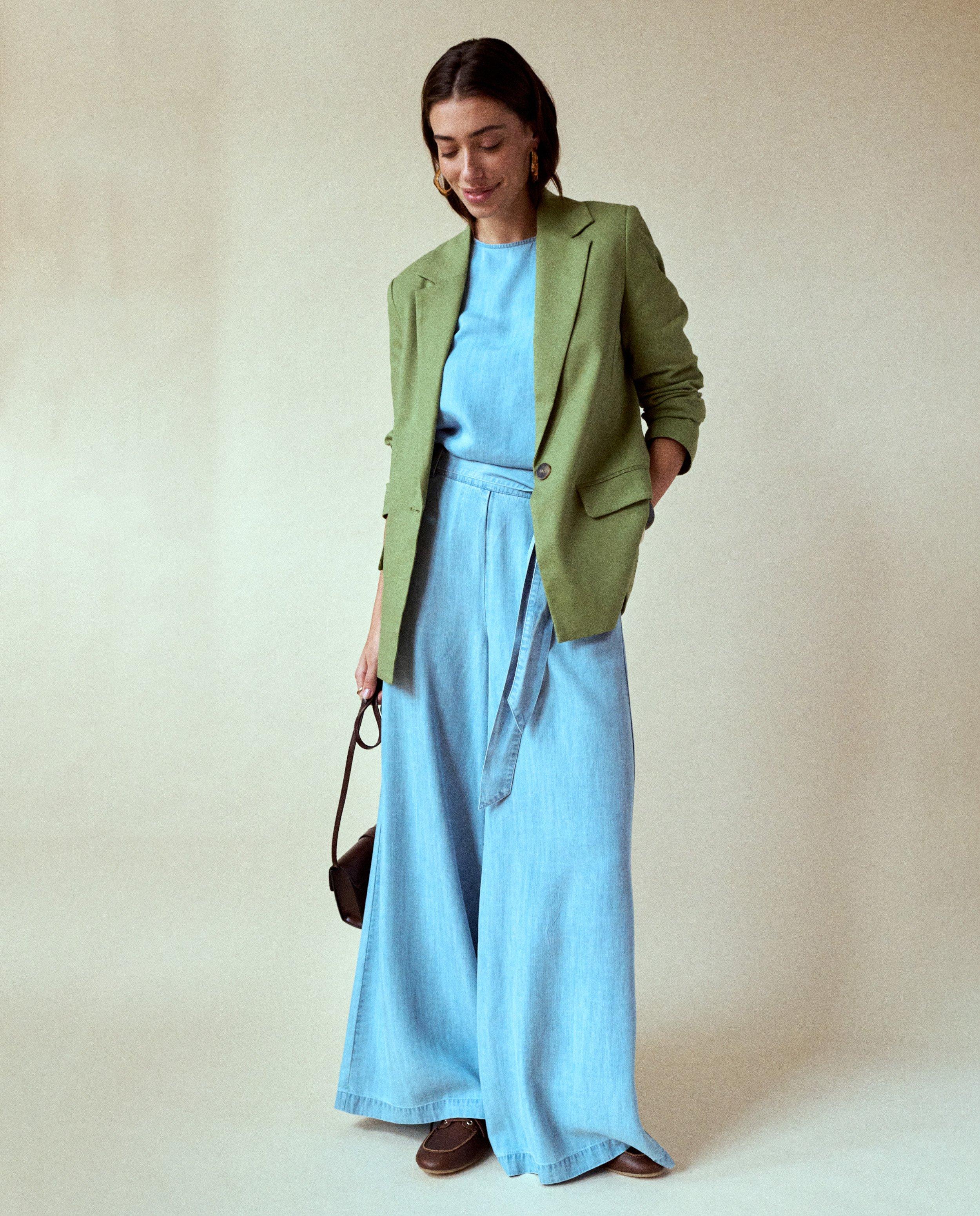 Blazers - Groene blazer, loose fit