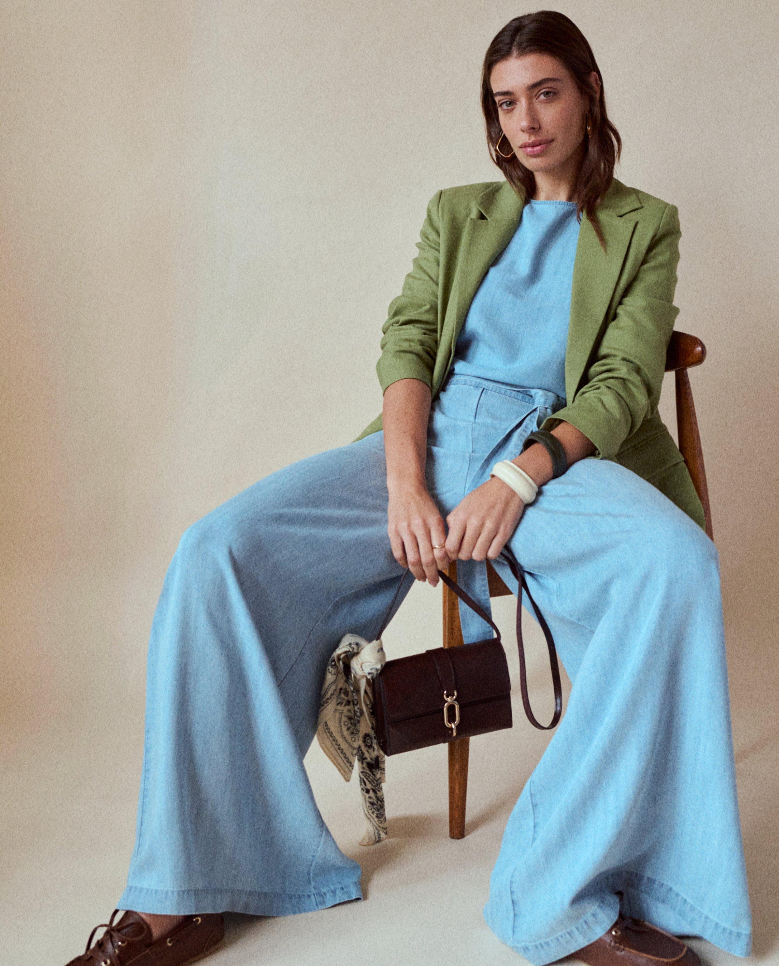 Blauwe broek, wide leg fit - null - Thelma & Louise