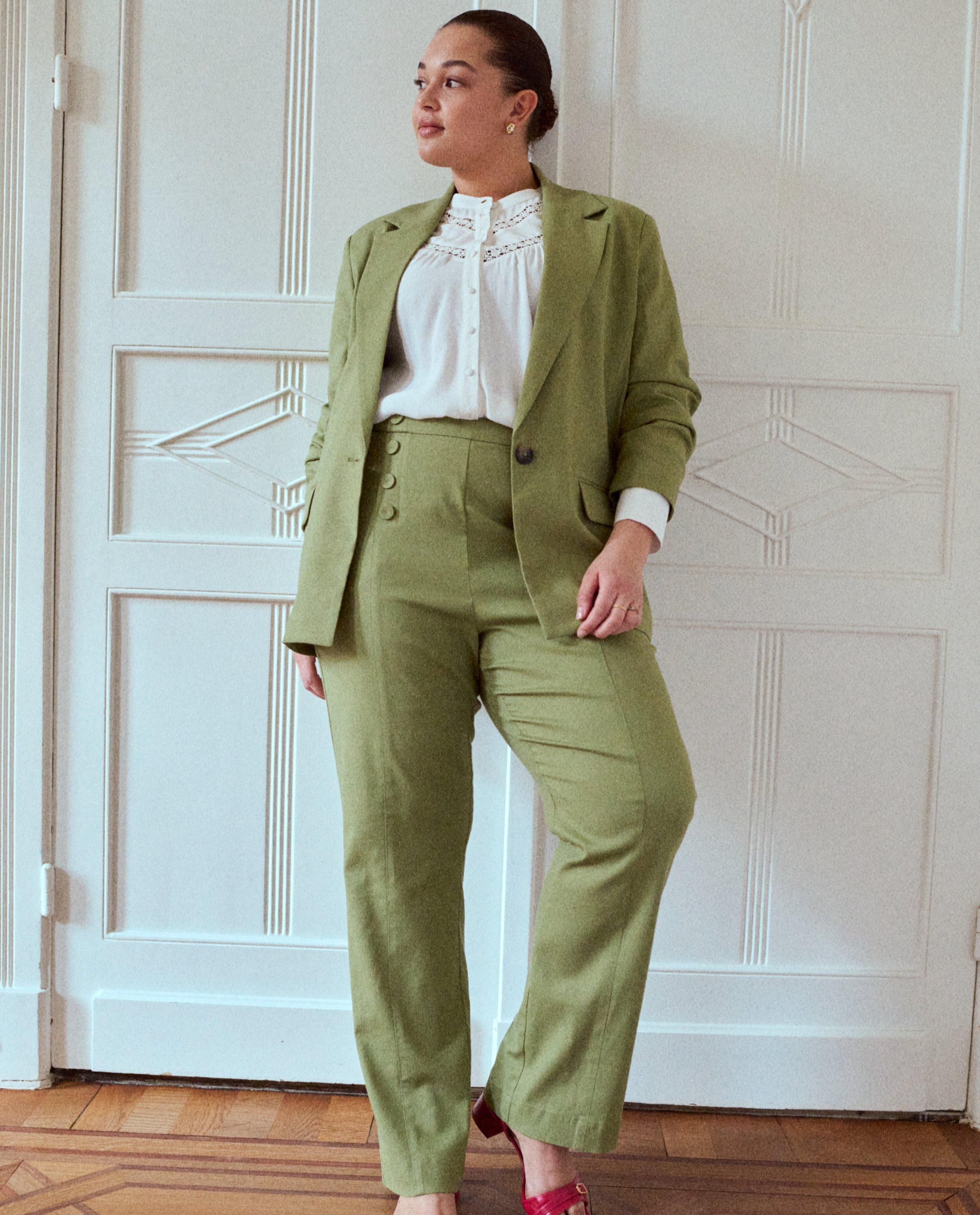 Groene broek, wide leg fit - null - Thelma & Louise