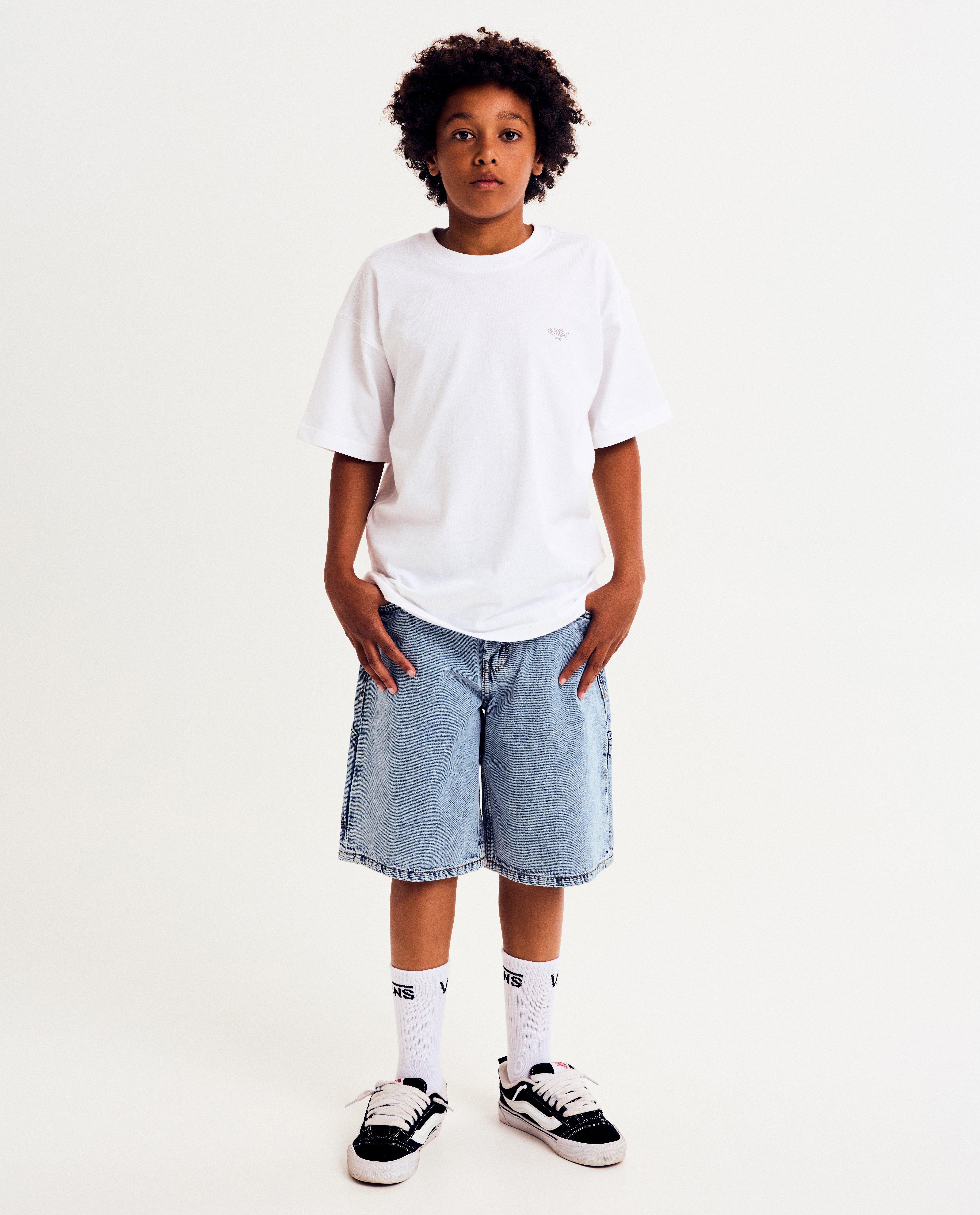 Blauwe jeansshort, skater fit - null - Fish & Chips