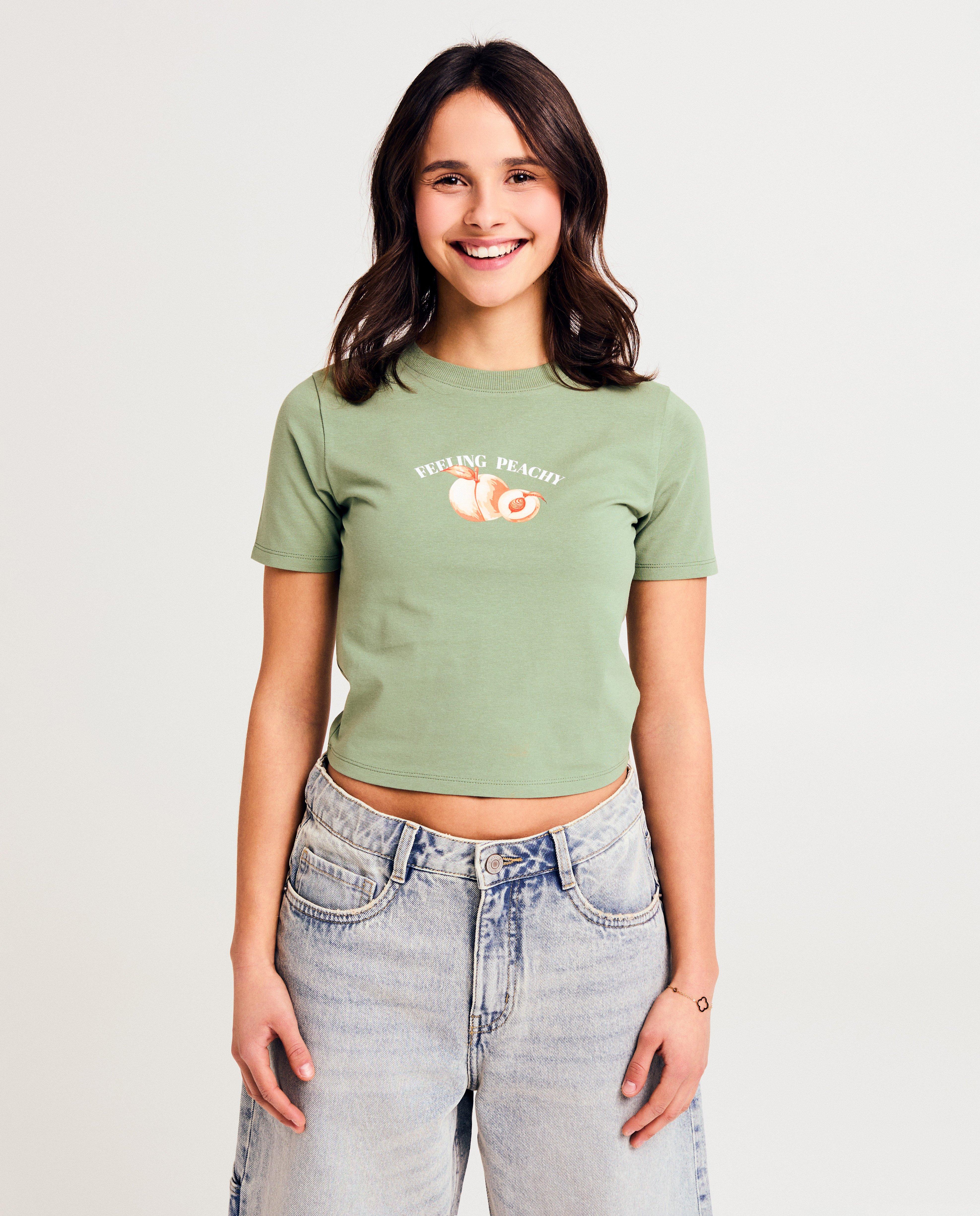 T-shirt met print perzik - null - Groggy