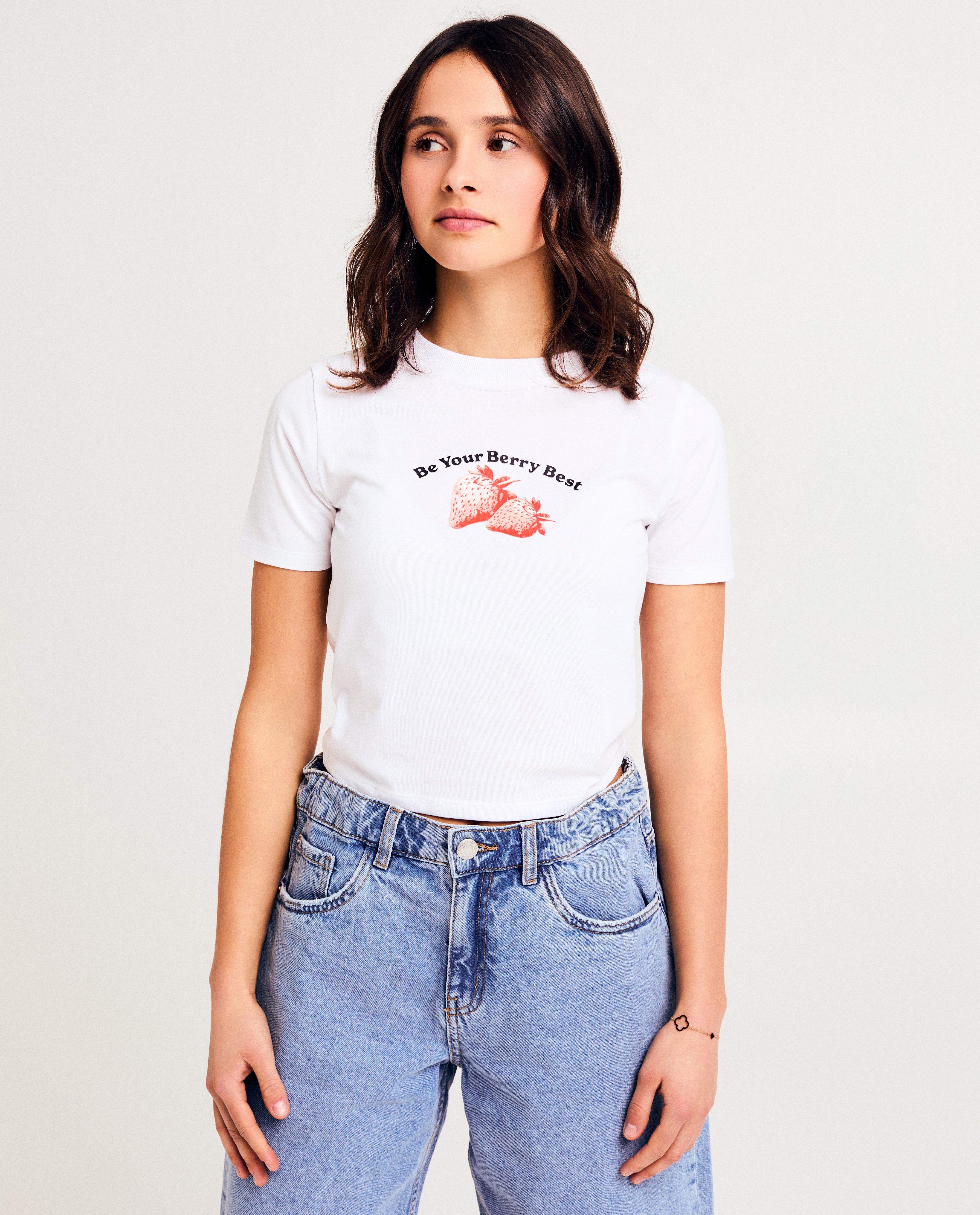 T-shirt met aardbeienprint - null - Groggy