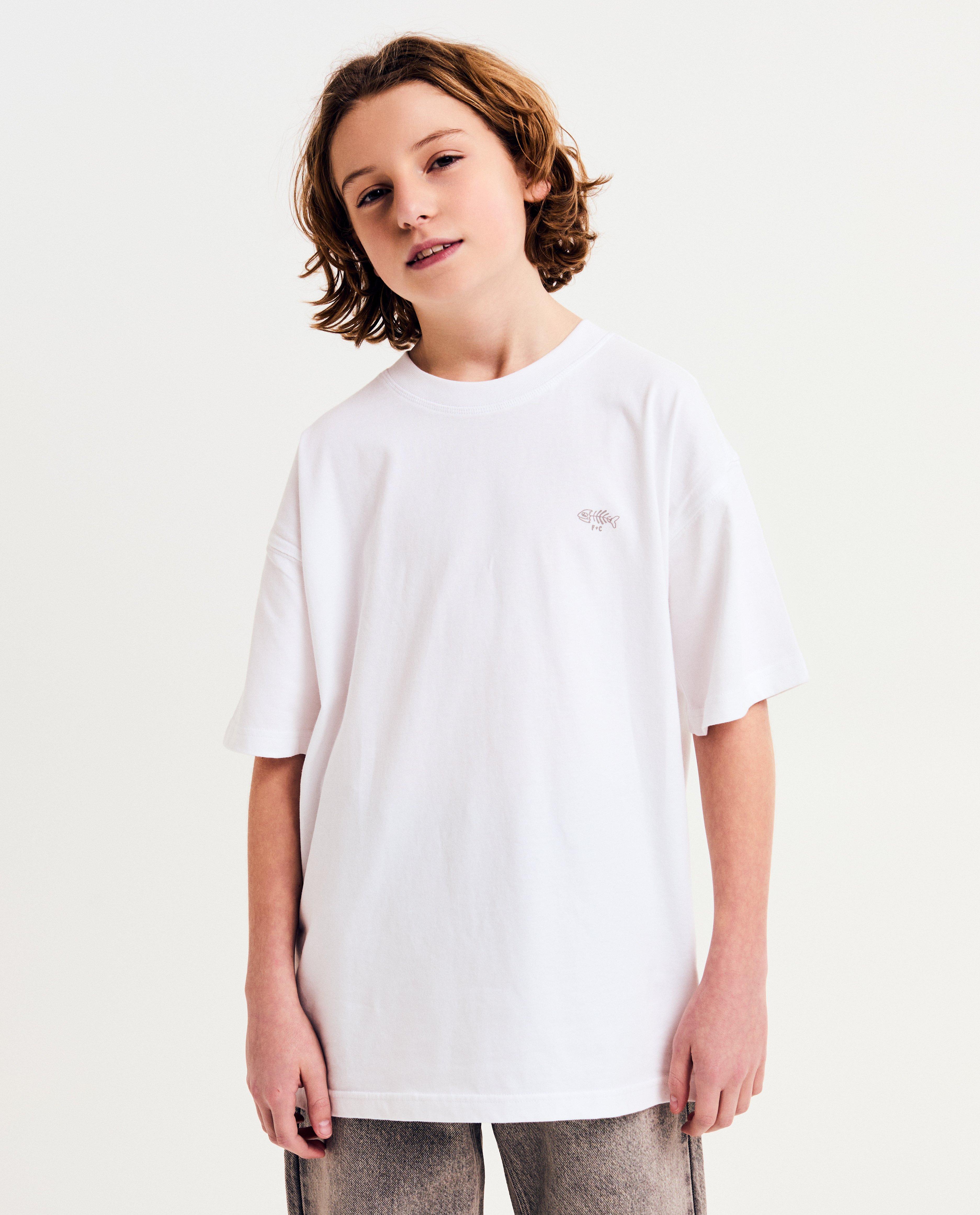 T-shirt met kleine print vis - null - Fish & Chips