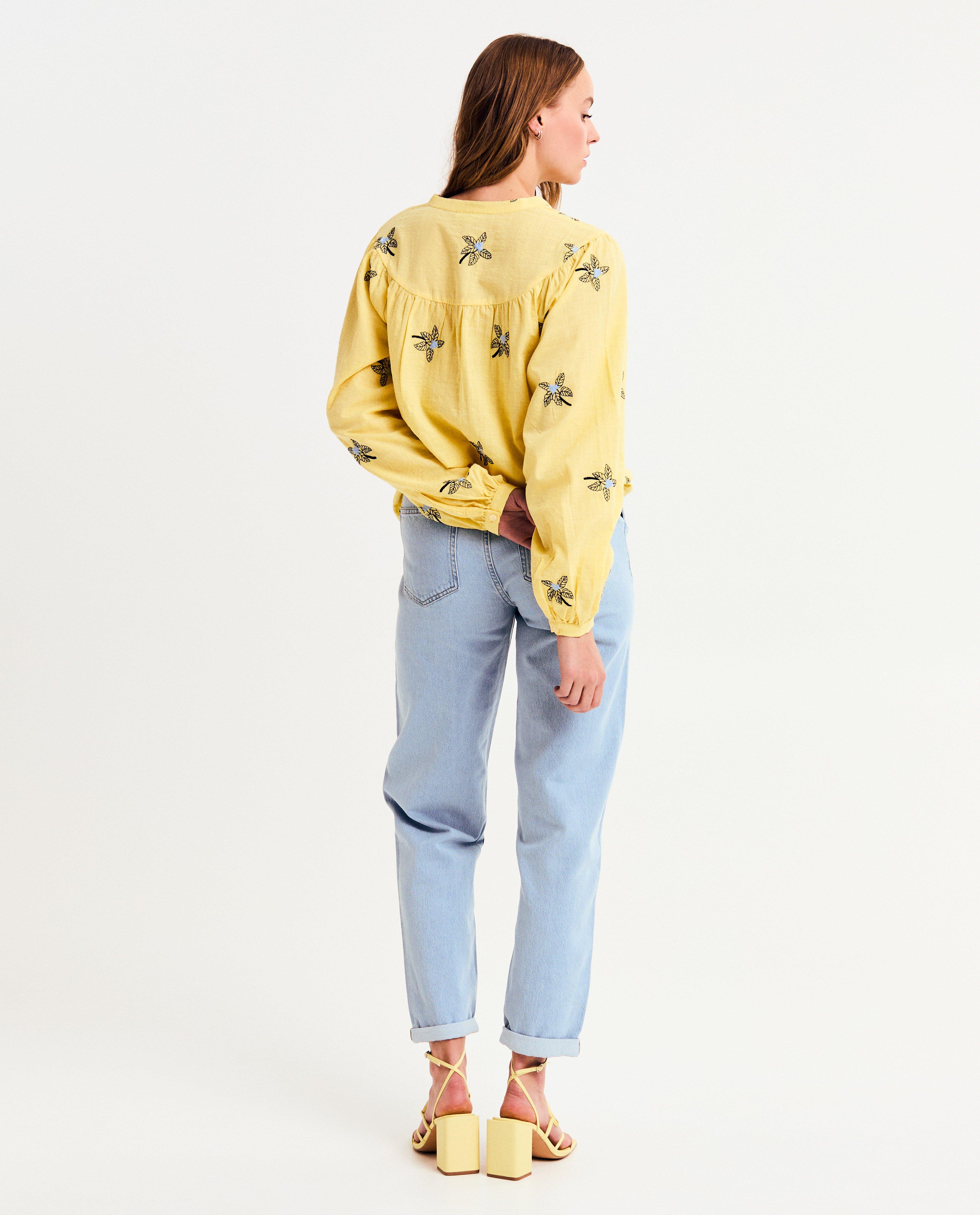 Hemden - Blouse met geborduurde bloemen