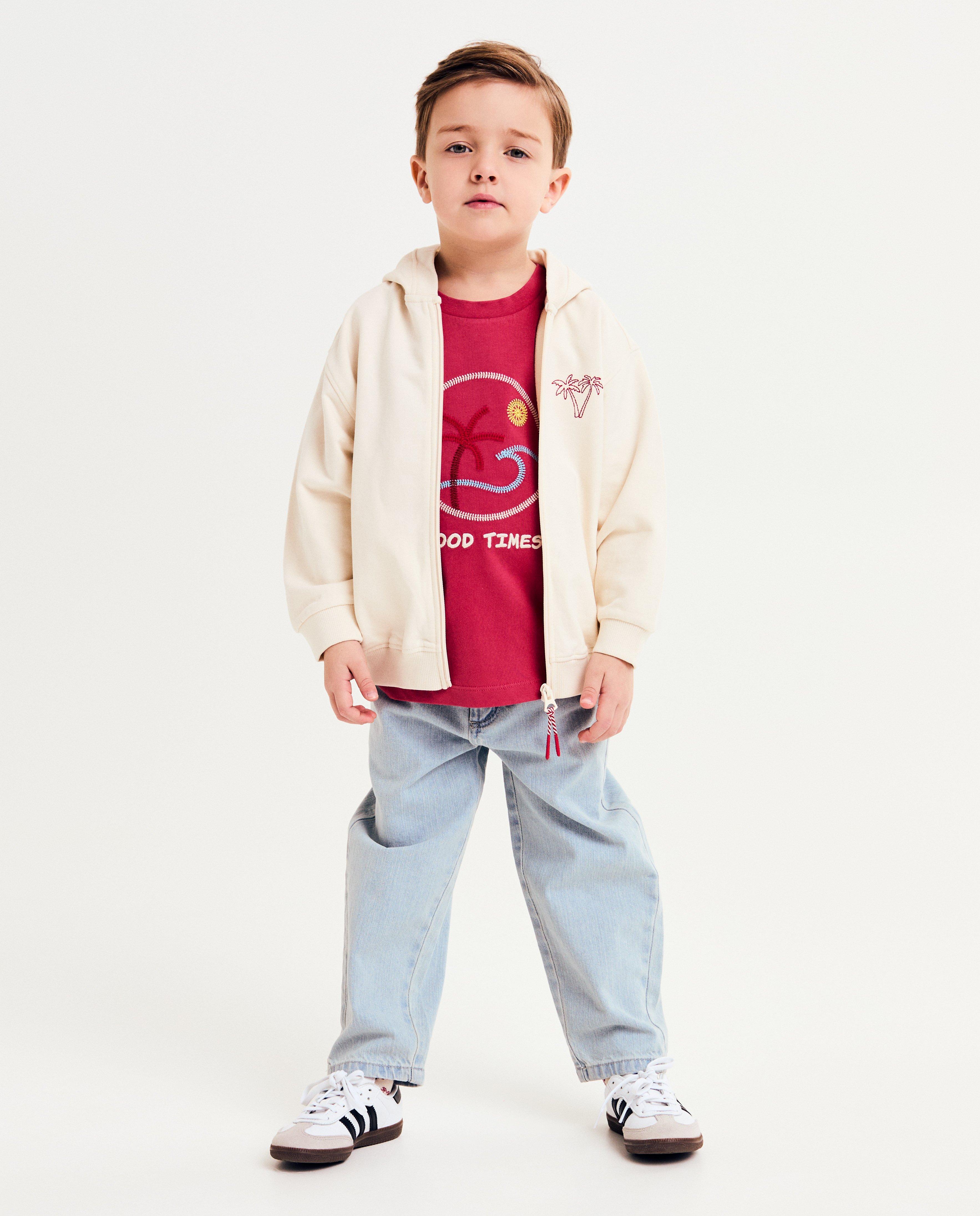 Cardigan - Sweatvest met geborduurde palmboom