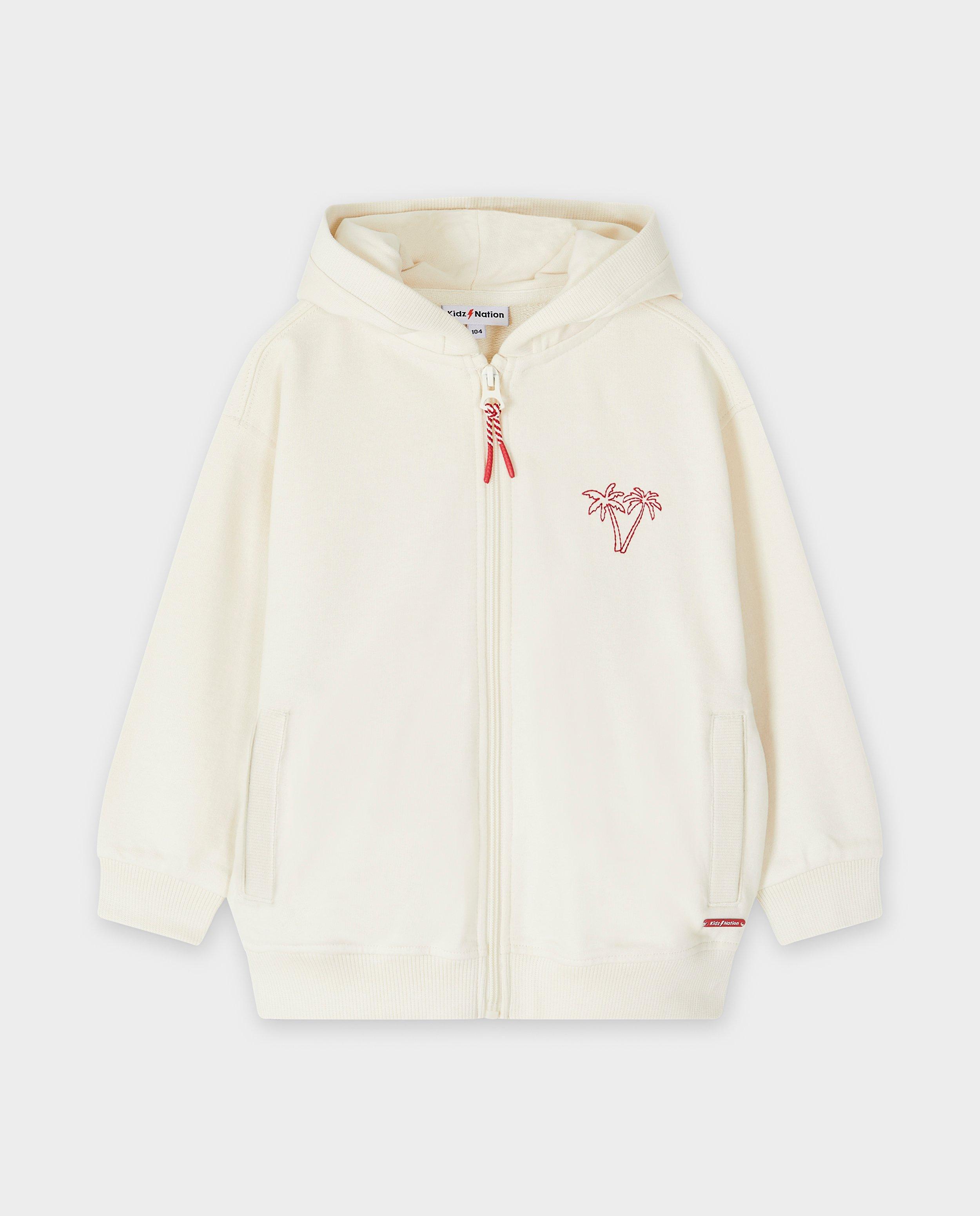 Cardigan - Sweatvest met geborduurde palmboom