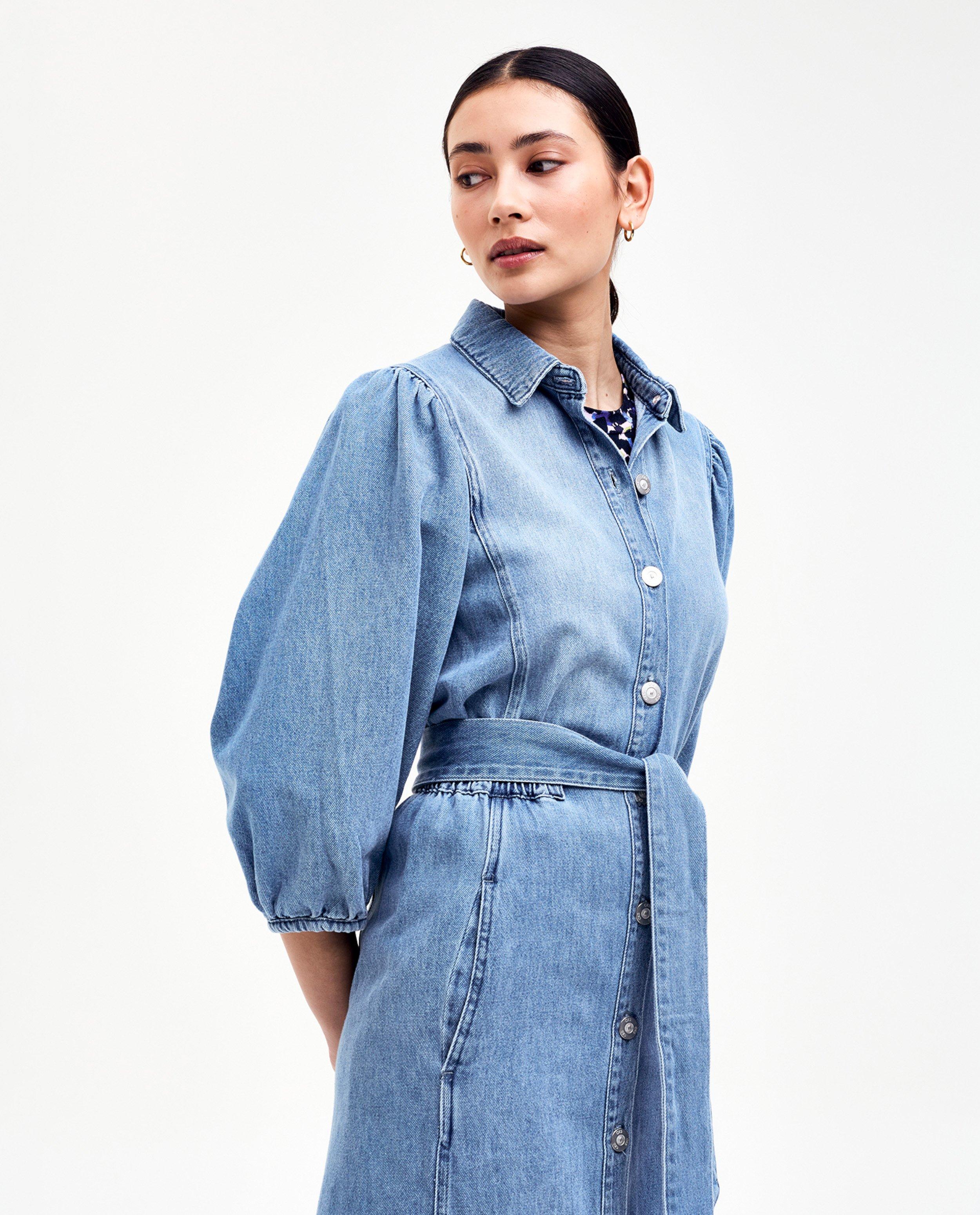 Robes - Robe en jeans bleue