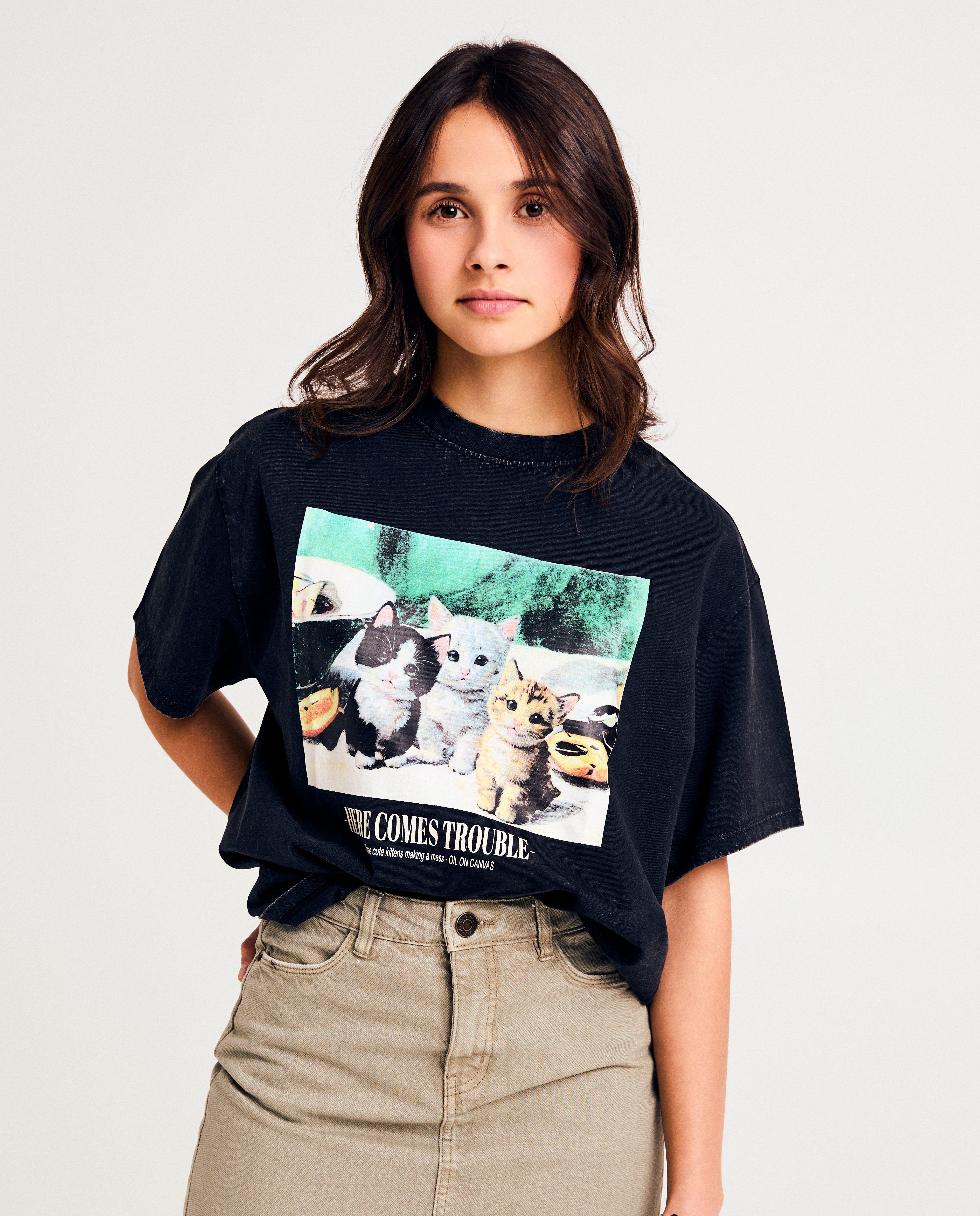 T-shirt met print kittens - null - Groggy