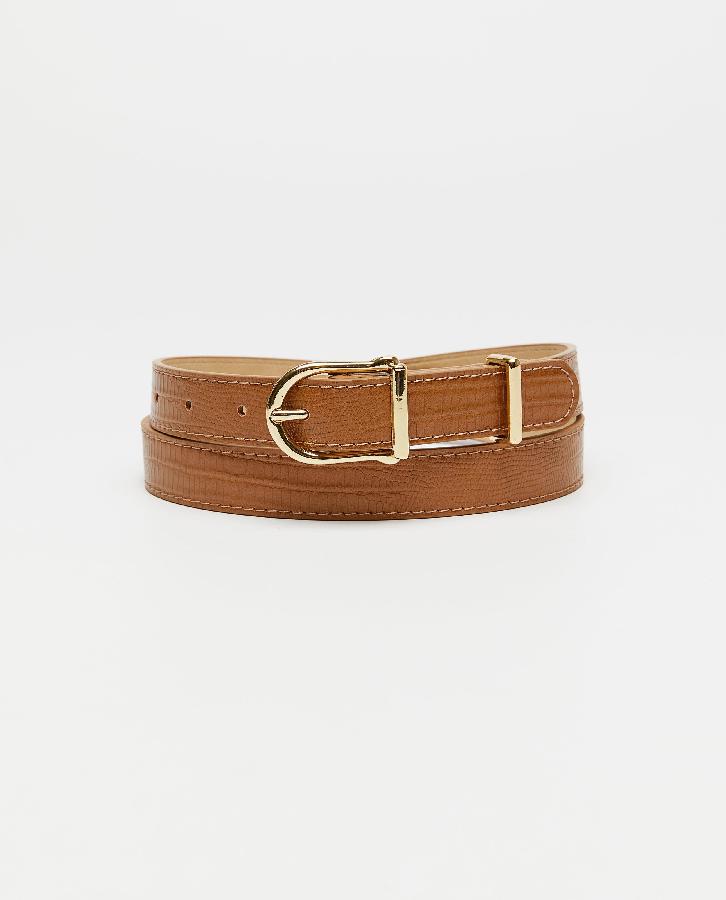 Bruine riem met patroon - null - Sora