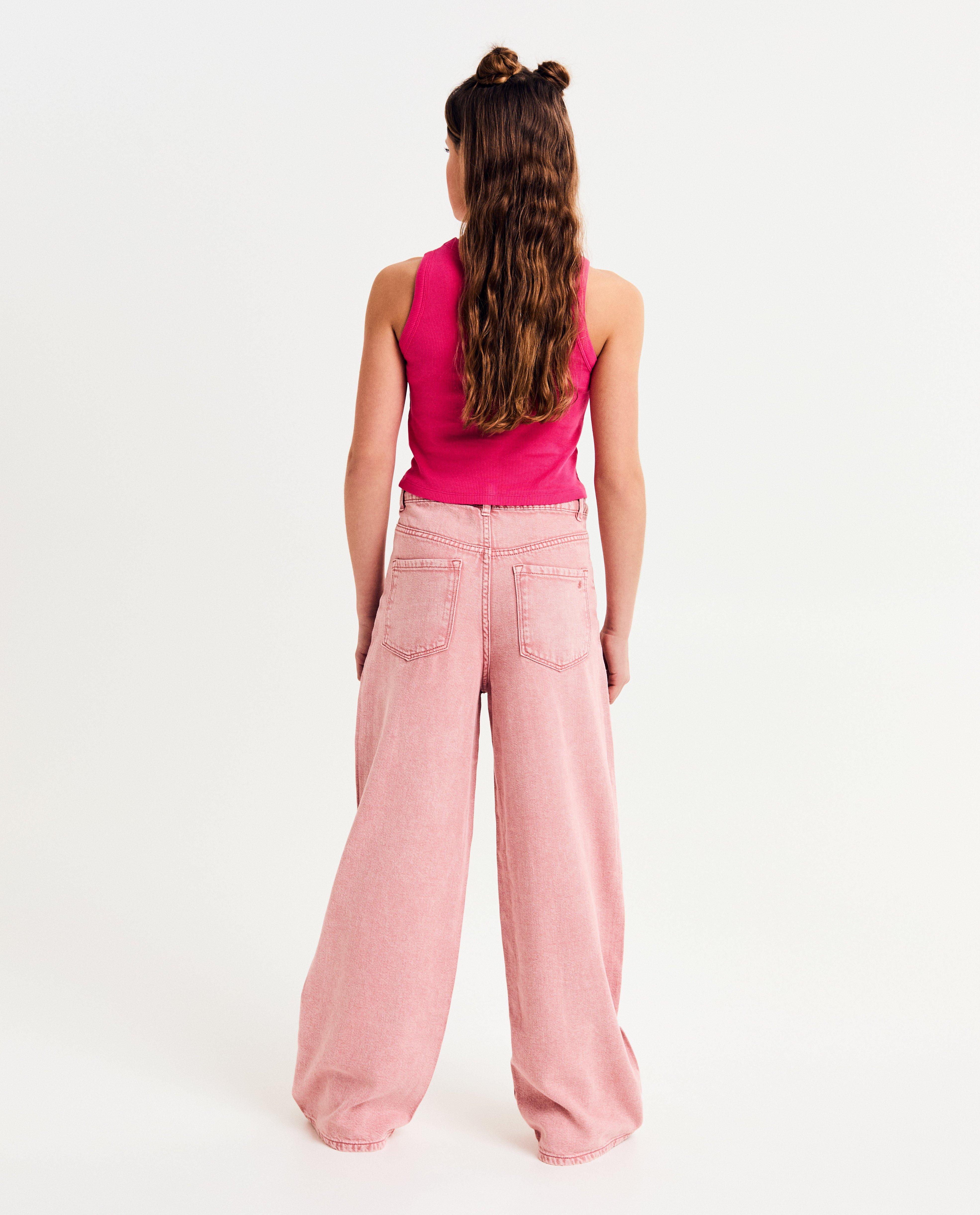 Broeken - Roze broek, wide fit, 116-164