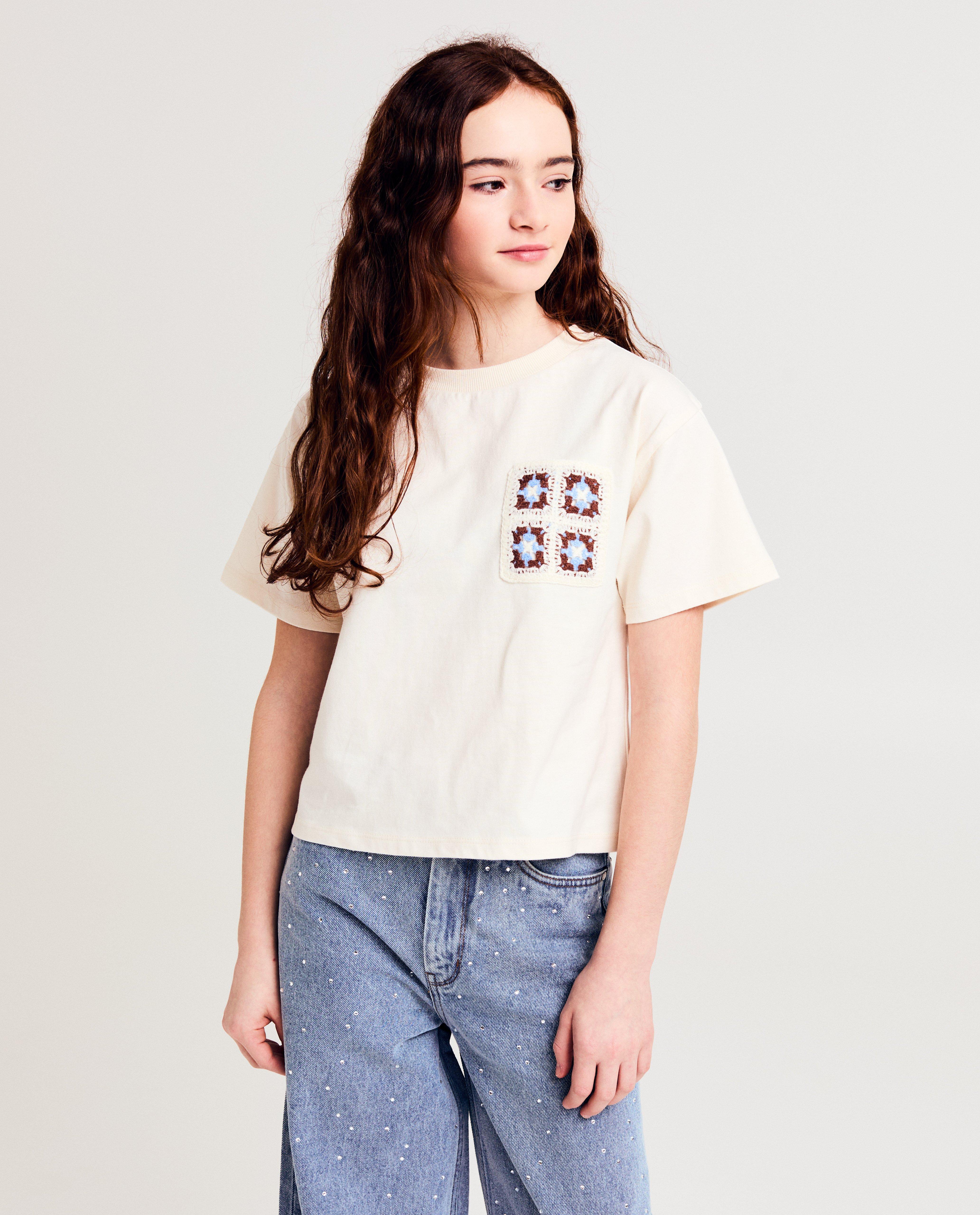 T-shirt met gehaakte borstzak, 116-164 - null - Like Me