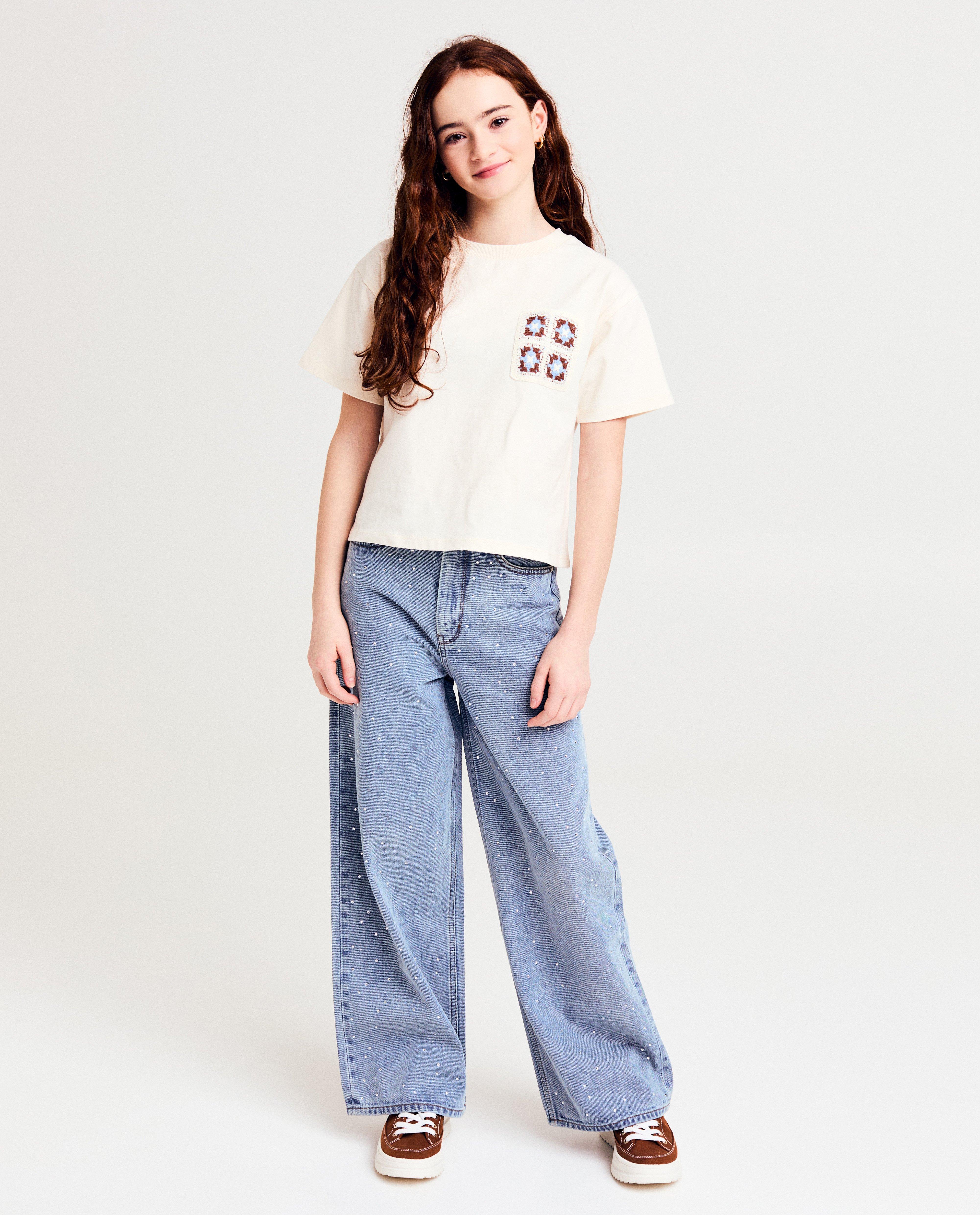 T-shirts - T-shirt met gehaakte borstzak, 116-164