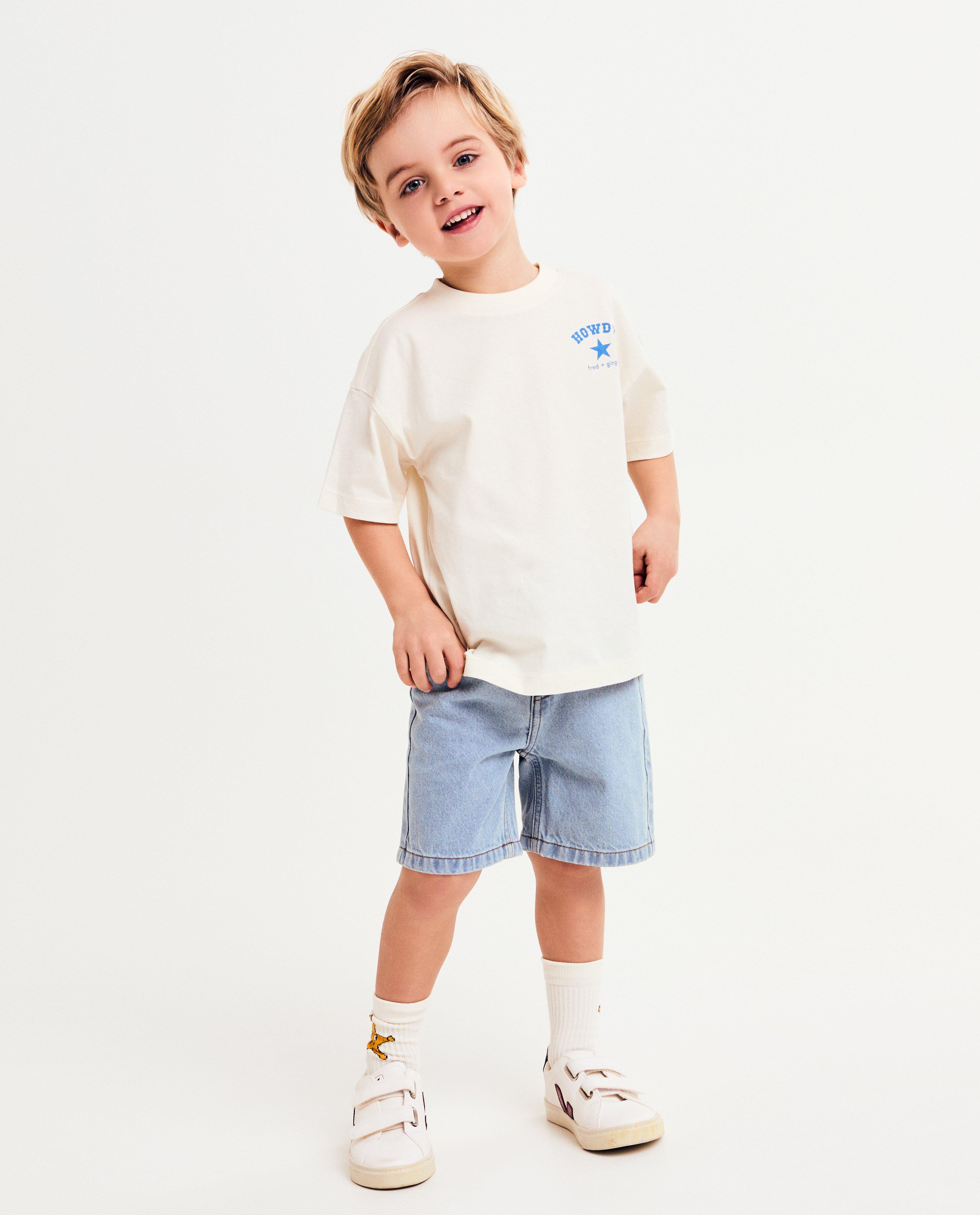 Jeansshort met riem, unisex, 92-128 - null - Fred + Ginger