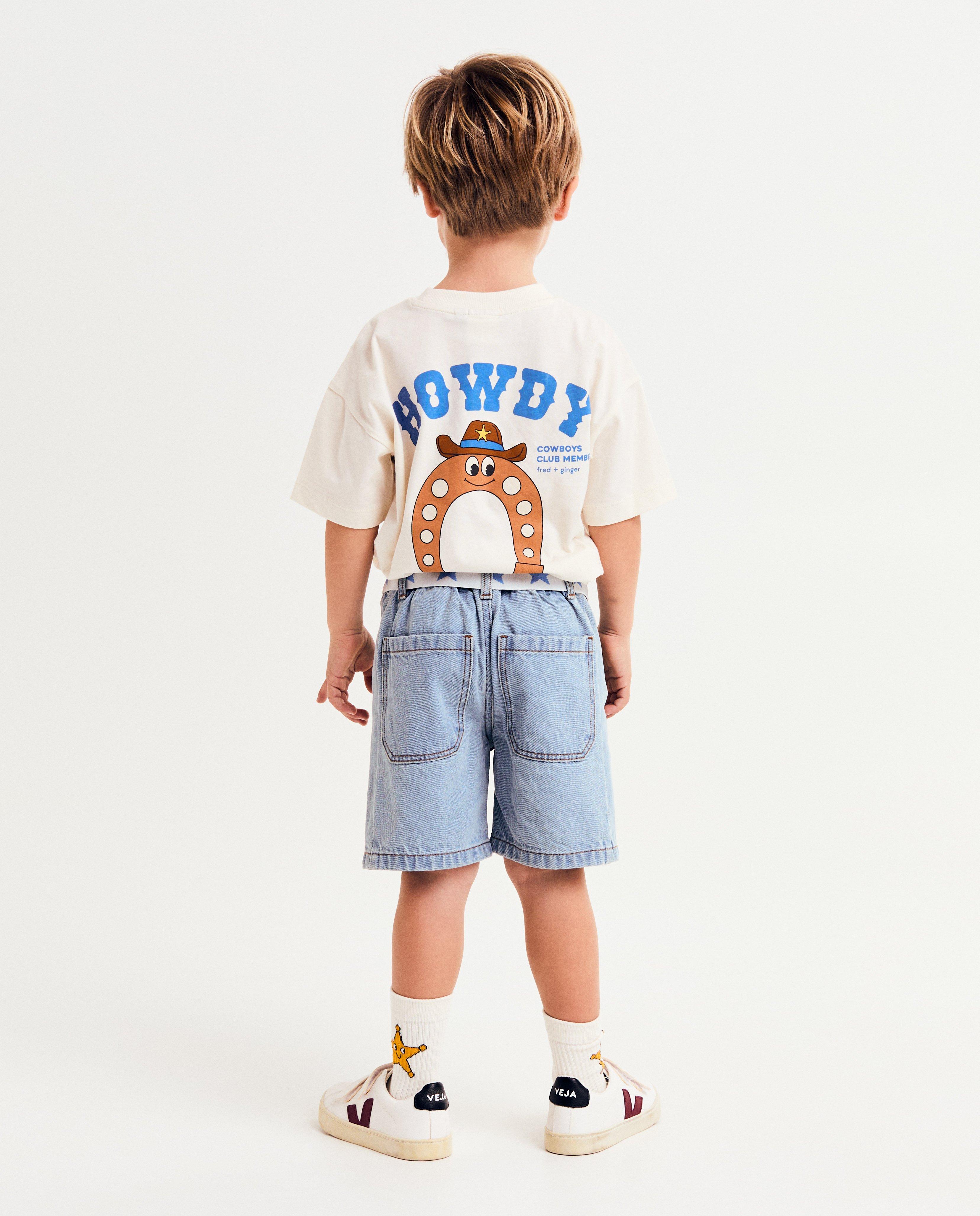 Shorten - Jeansshort met riem, unisex, 92-128