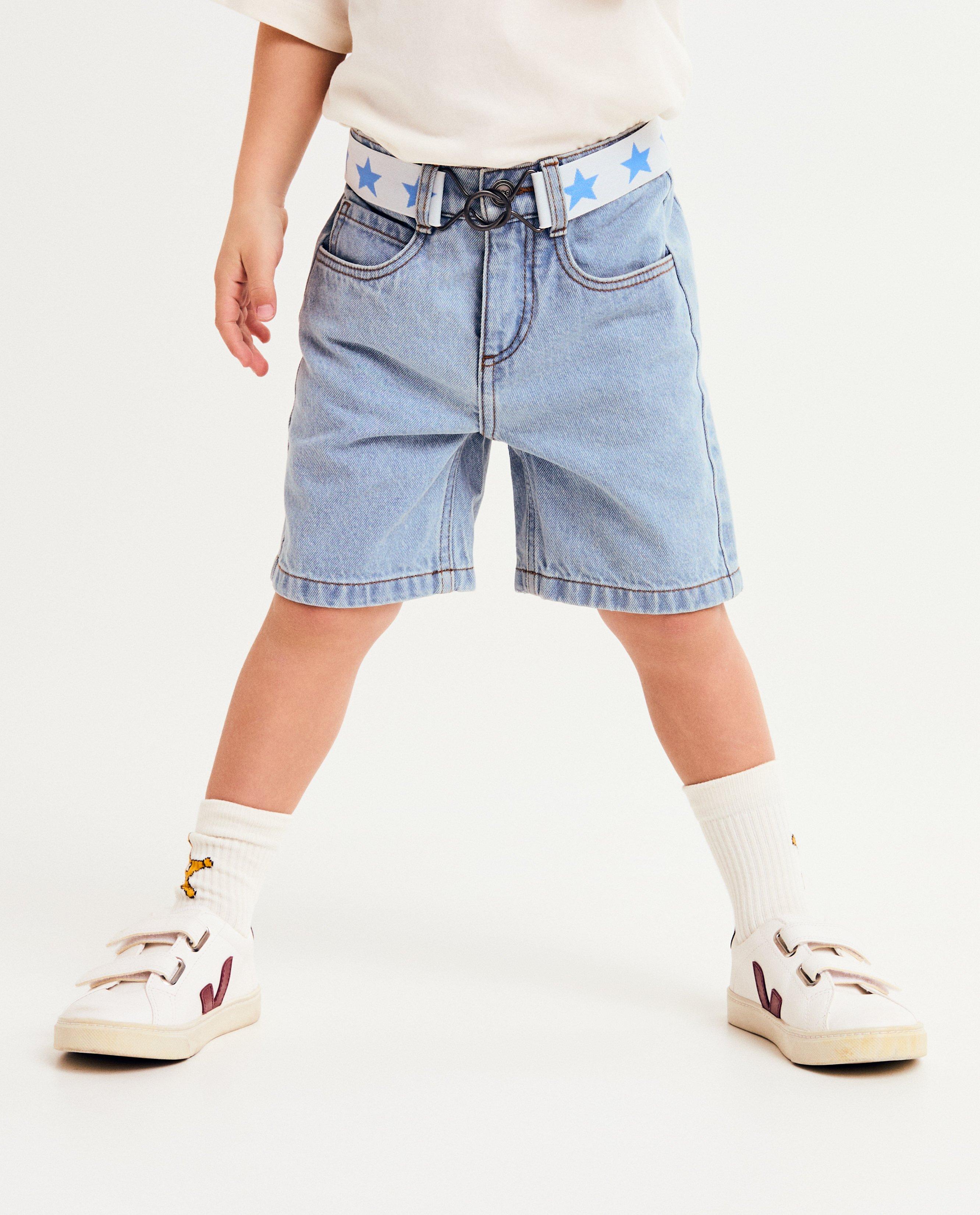 Shorten - Jeansshort met riem, unisex, 92-128