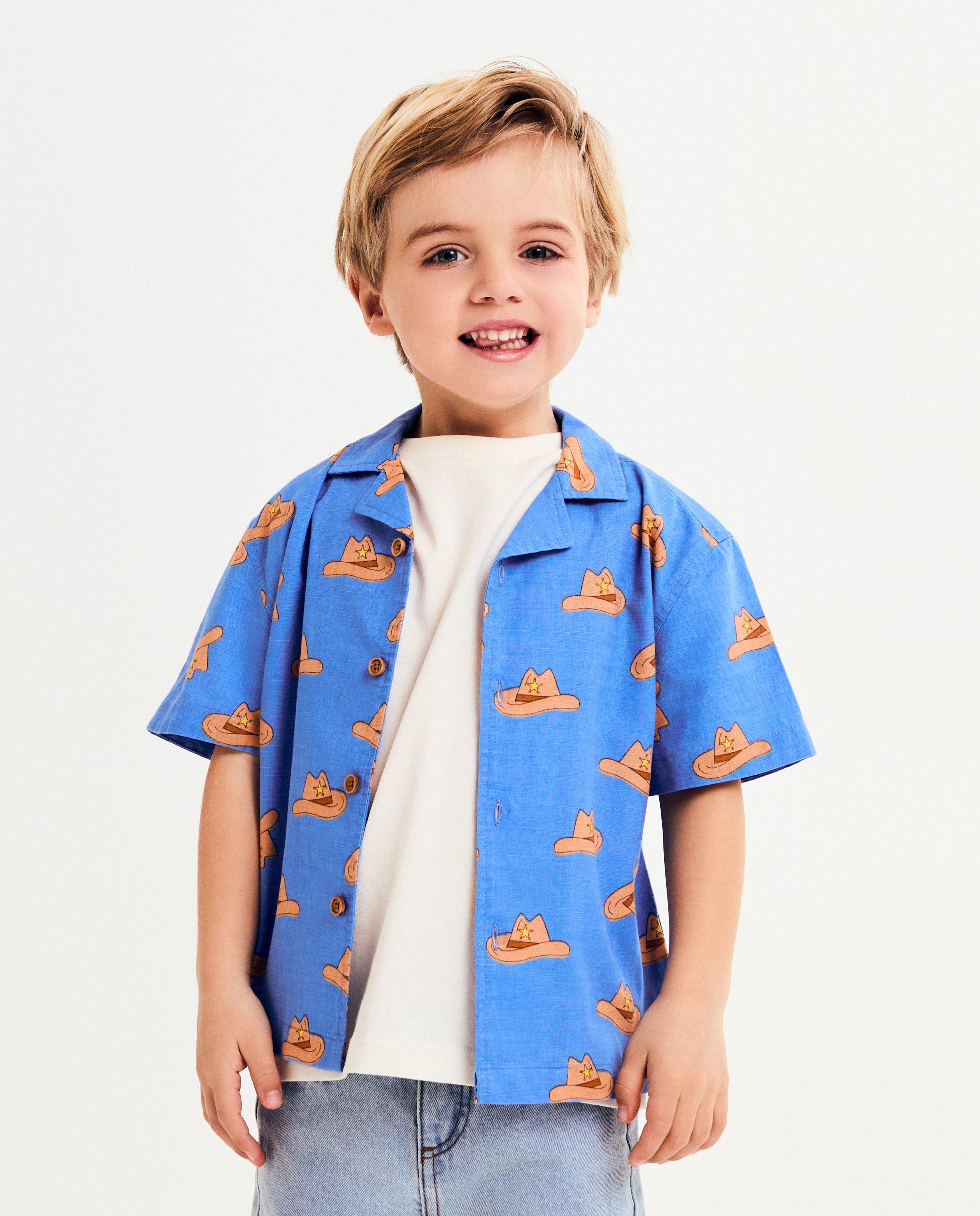Hemden - Hemd met print cowboyhoeden, unisex, 92-128