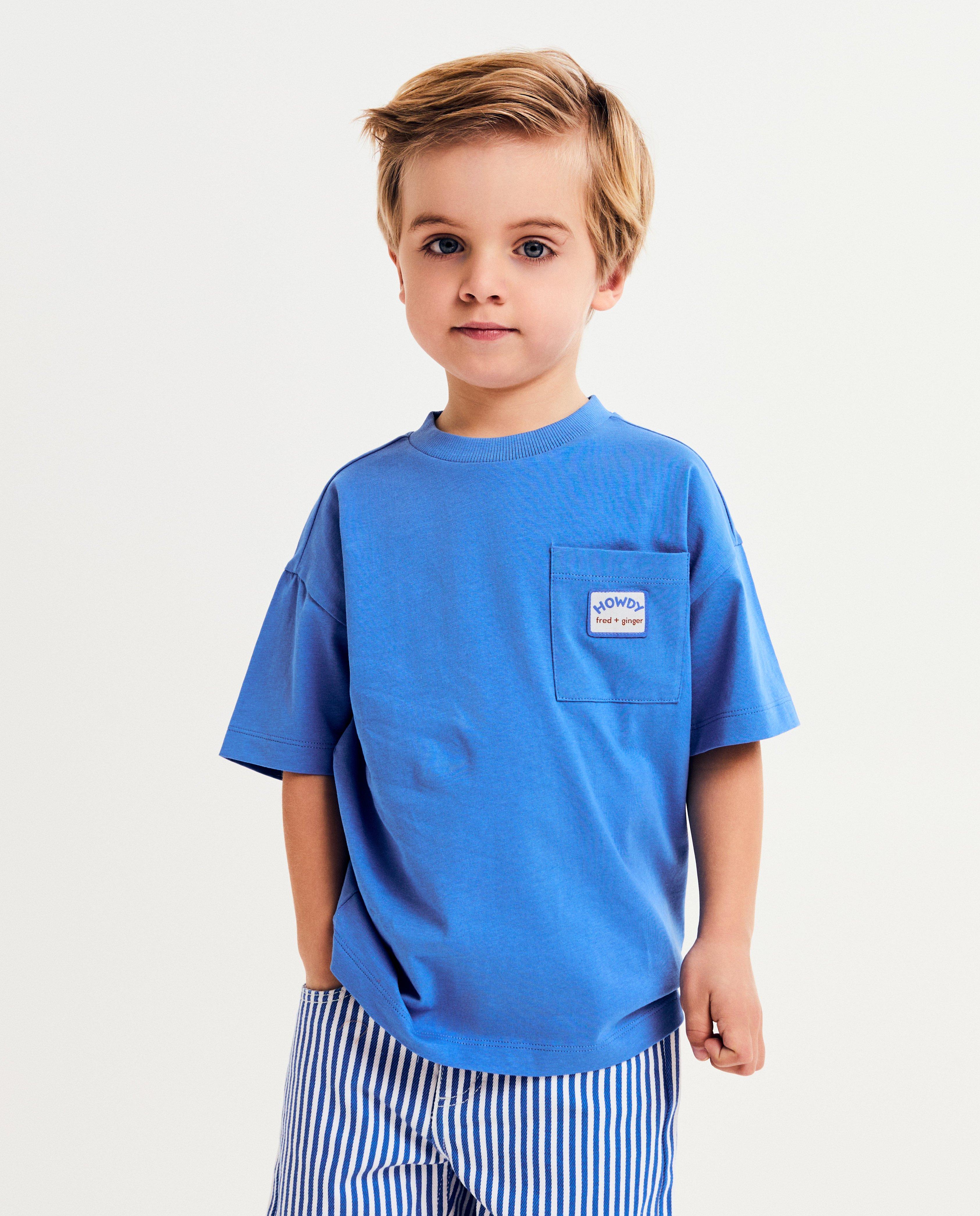 Blauw T-shirt, unisex, 92-128 - null - Fred + Ginger
