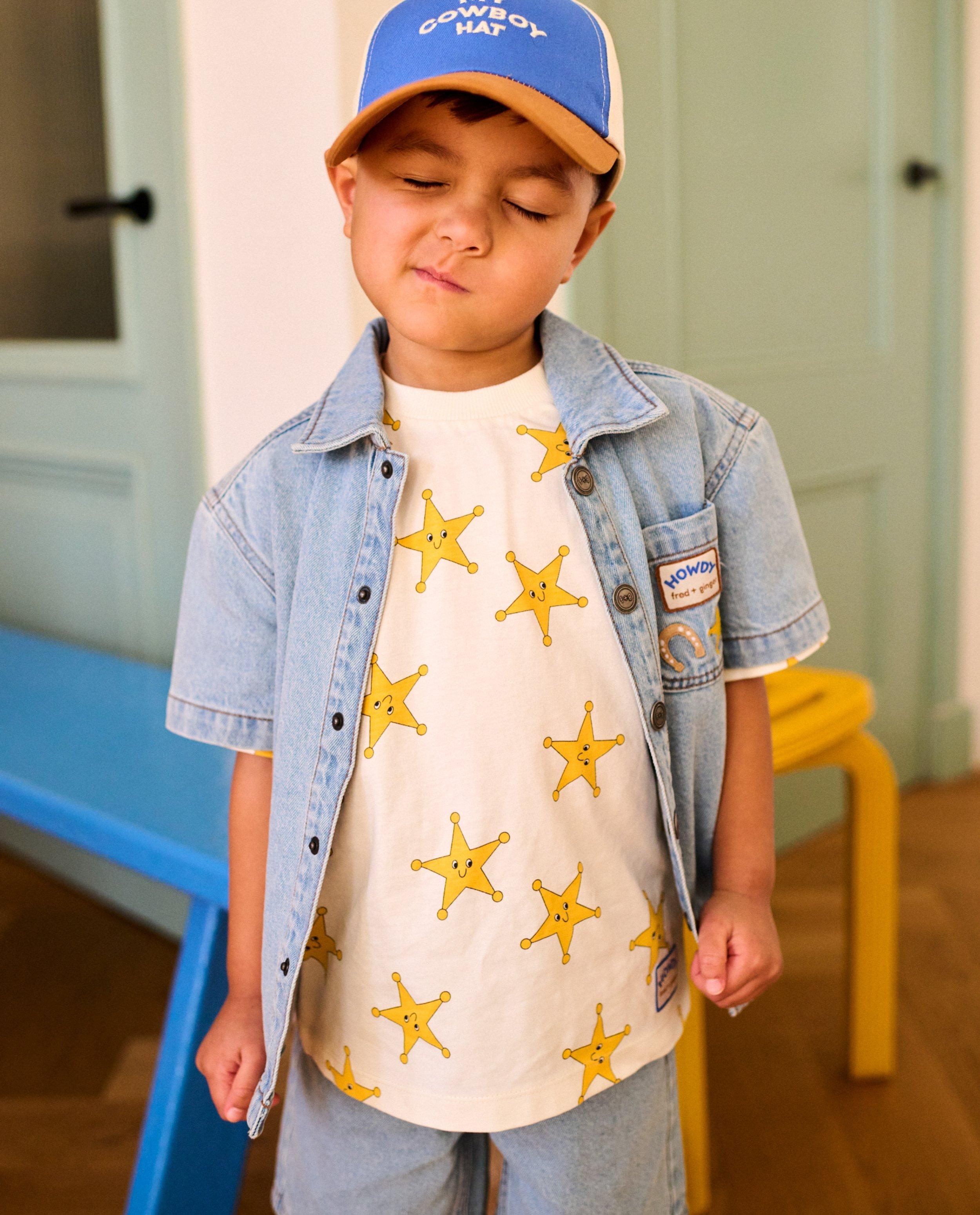 T-shirt met print sterren, unisex, 92-128 - null - Fred + Ginger