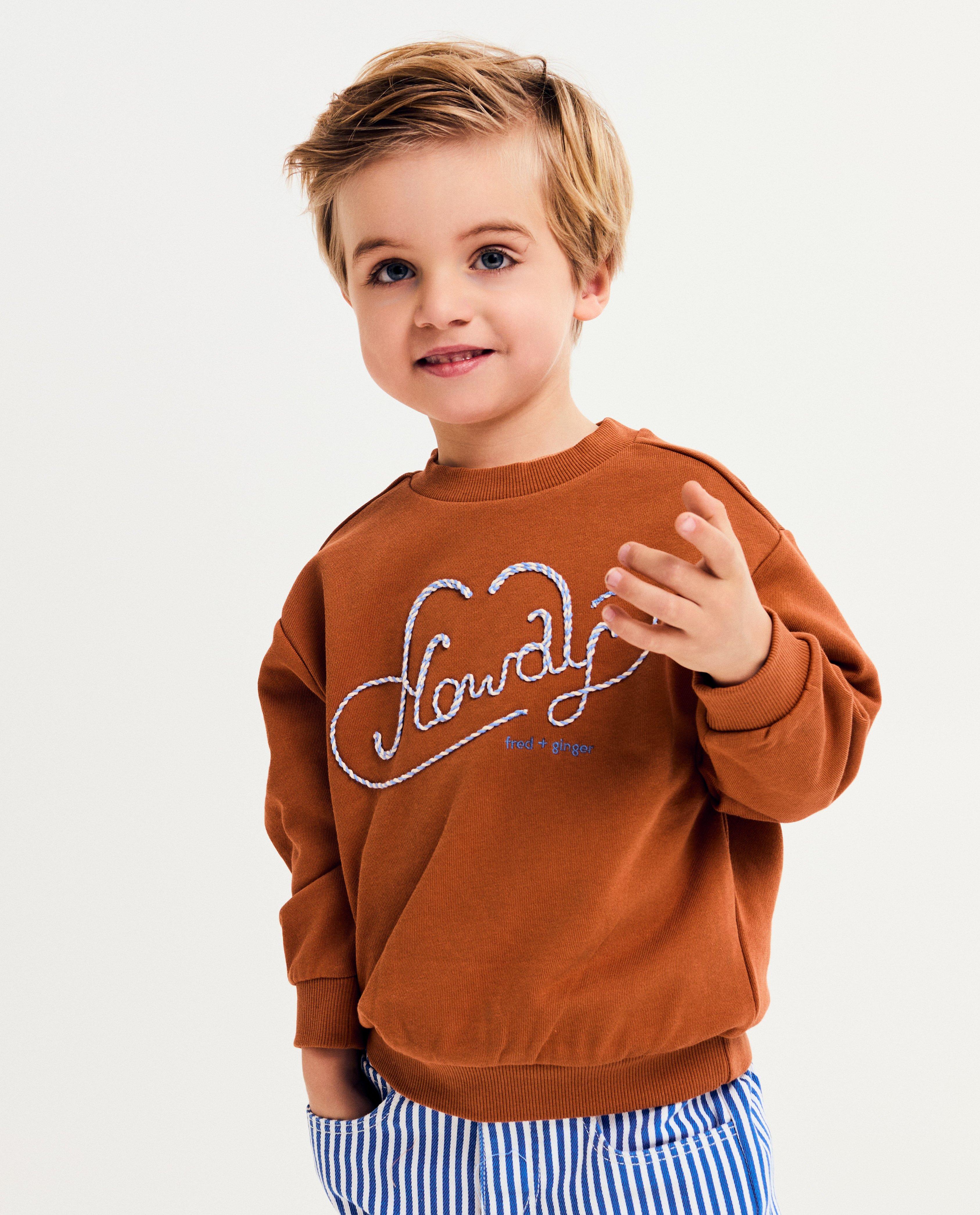 Sweaters - Sweater met geborduurd opschrift, unisex, 92-128