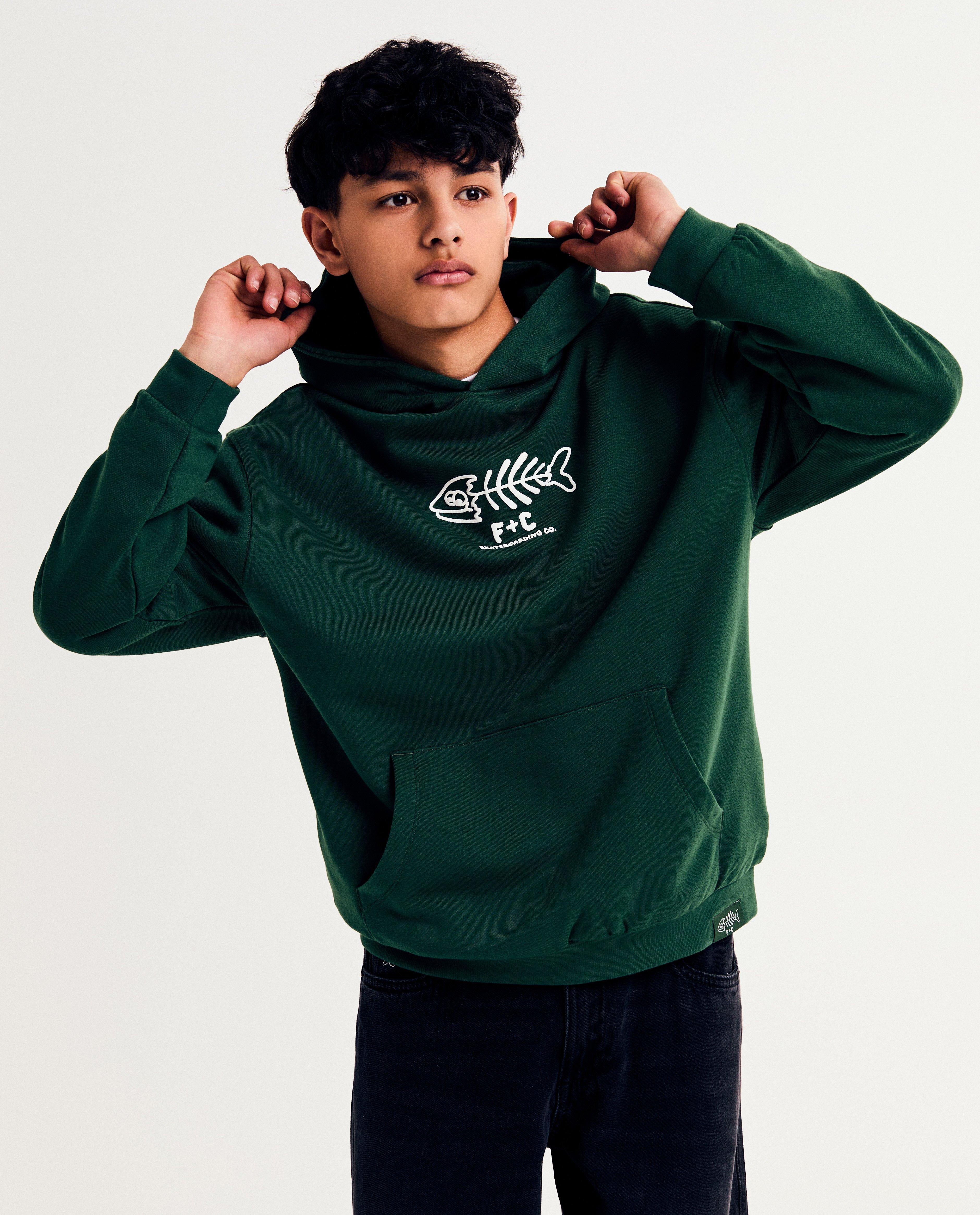 Hoodie met backprint, oversized fit, XXXS-L - null - Fish & Chips